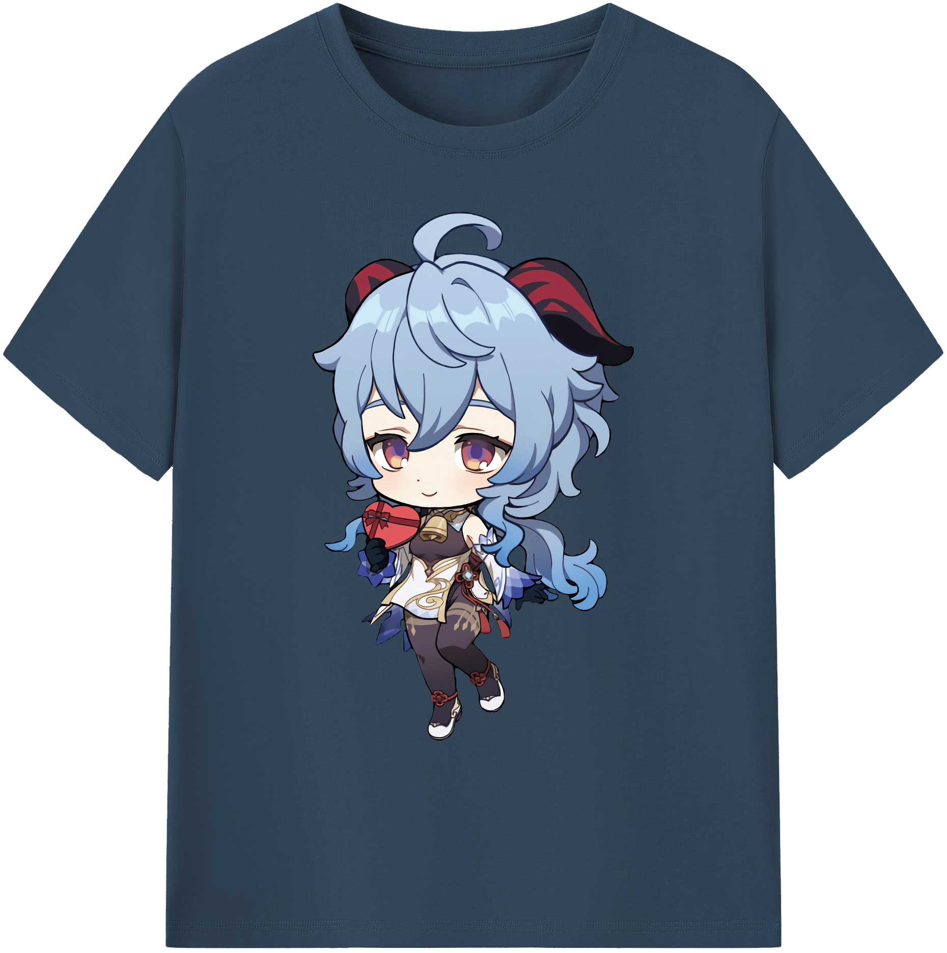げんし神 甘雨 かんう genshin Ganyu 綿100％ メンズ半袖Tシャツ｜肌触りやわらか＆通気性