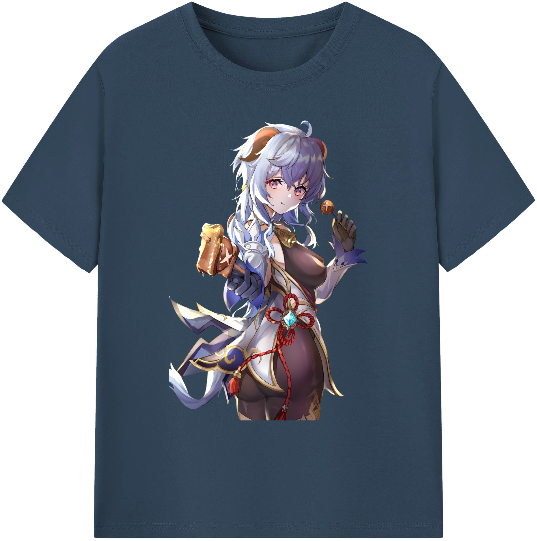 げんし神 甘雨 かんう genshin Ganyu 綿100％ メンズ半袖Tシャツ｜肌触りやわらか＆通気性