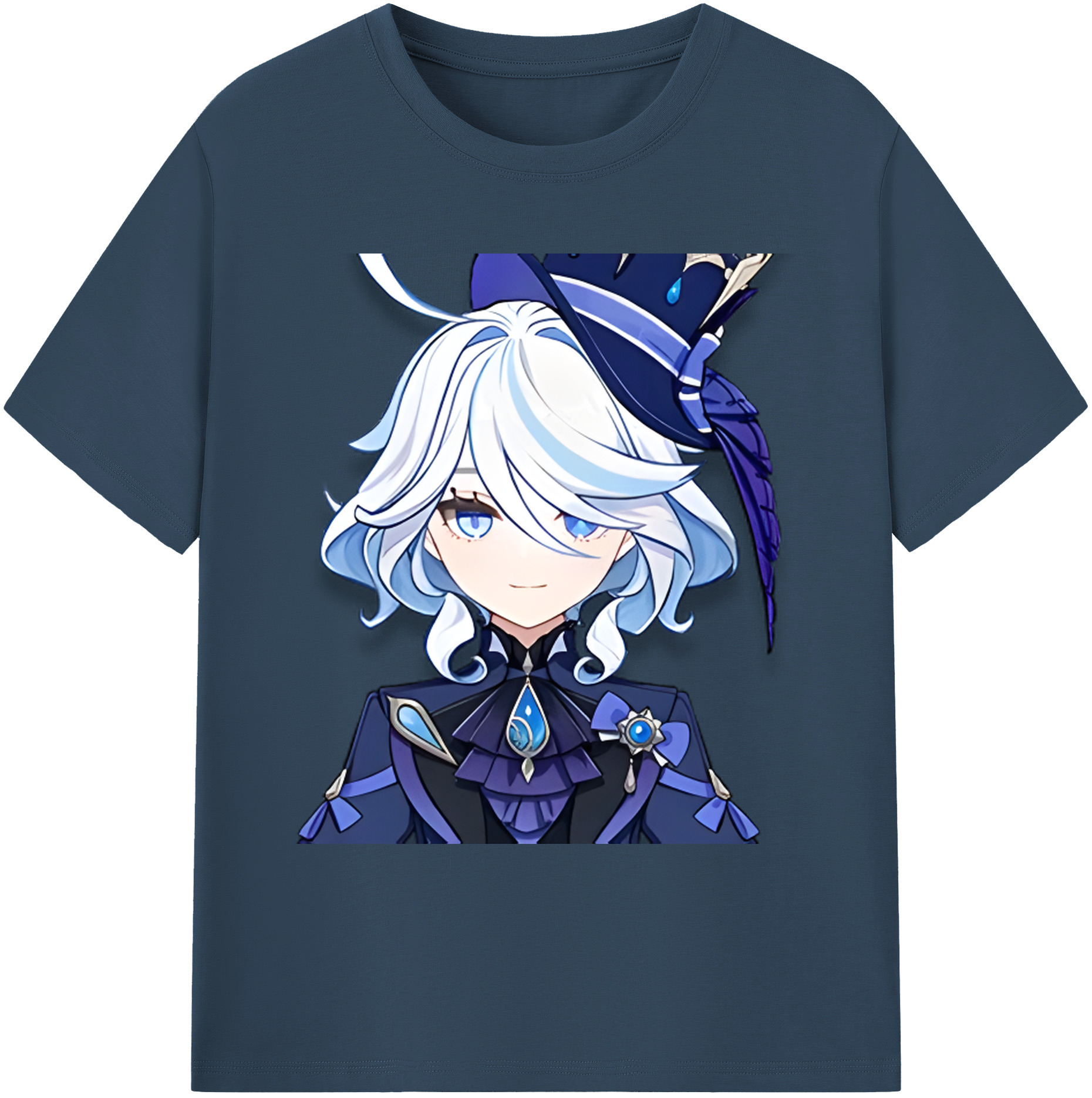 げんし神 フリーナ genshin Furina 綿100％ メンズ半袖Tシャツ｜肌触りやわらか＆通気性