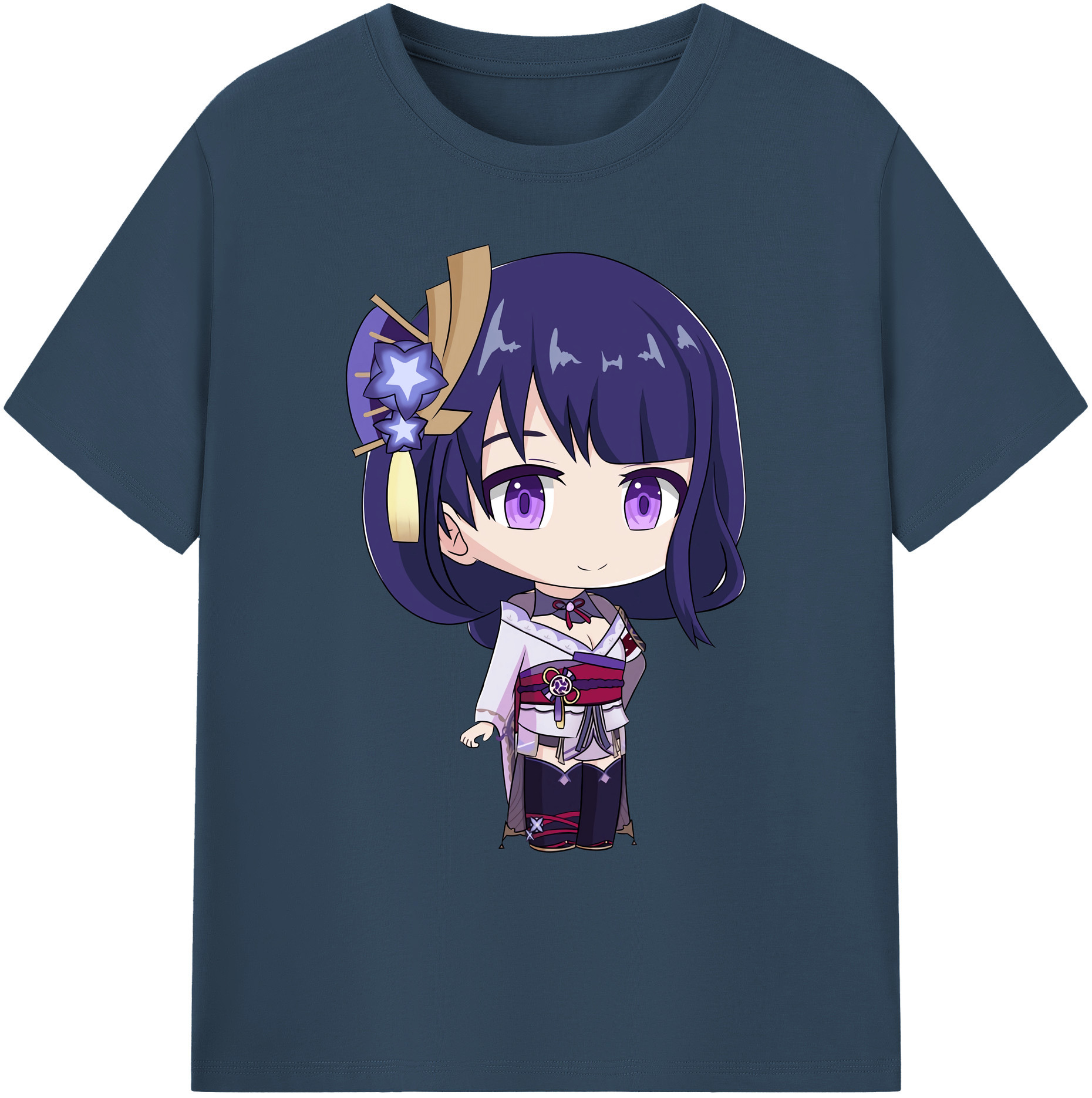 げんし神 雷電将軍 らいでんしょうぐん genshin Raiden Shogun 綿100％ メンズ半袖Tシャツ｜肌触りやわらか＆通気性