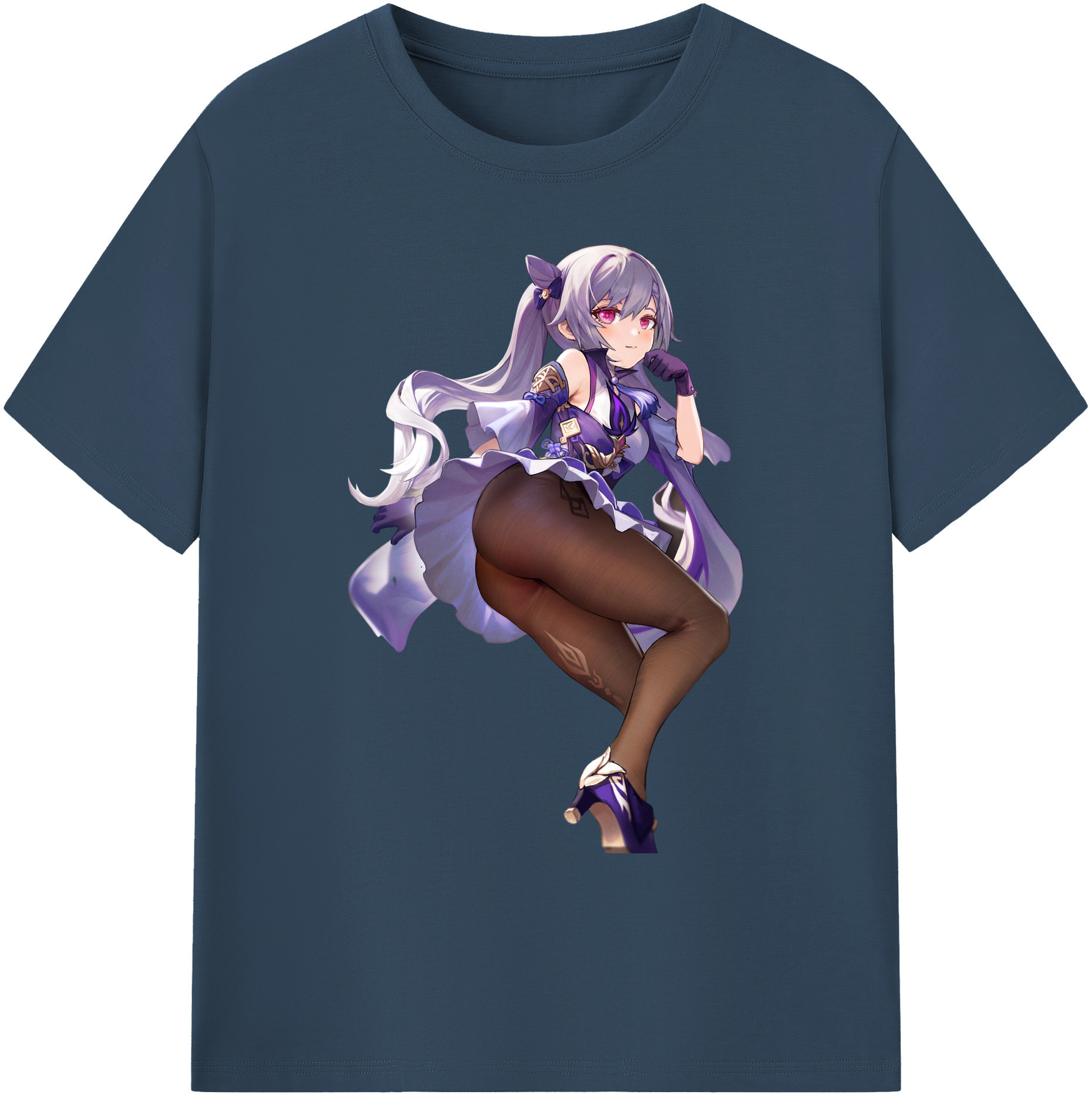 げんし神 刻晴 こくせい genshin Kokusei 綿100％ メンズ半袖Tシャツ｜肌触りやわらか＆通気性