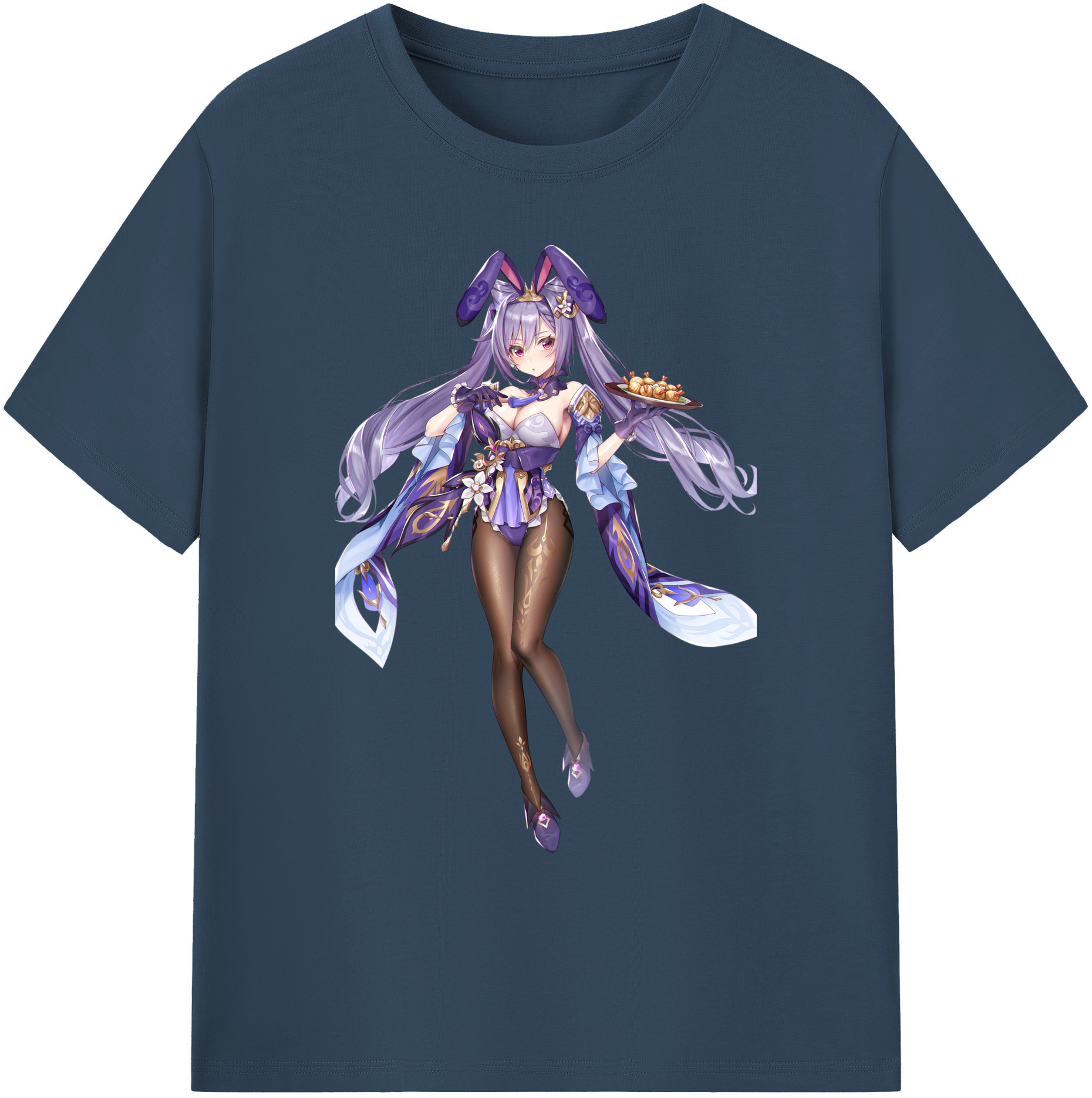 げんし神 刻晴 こくせい genshin Kokusei 綿100％ メンズ半袖Tシャツ｜肌触りやわらか＆通気性