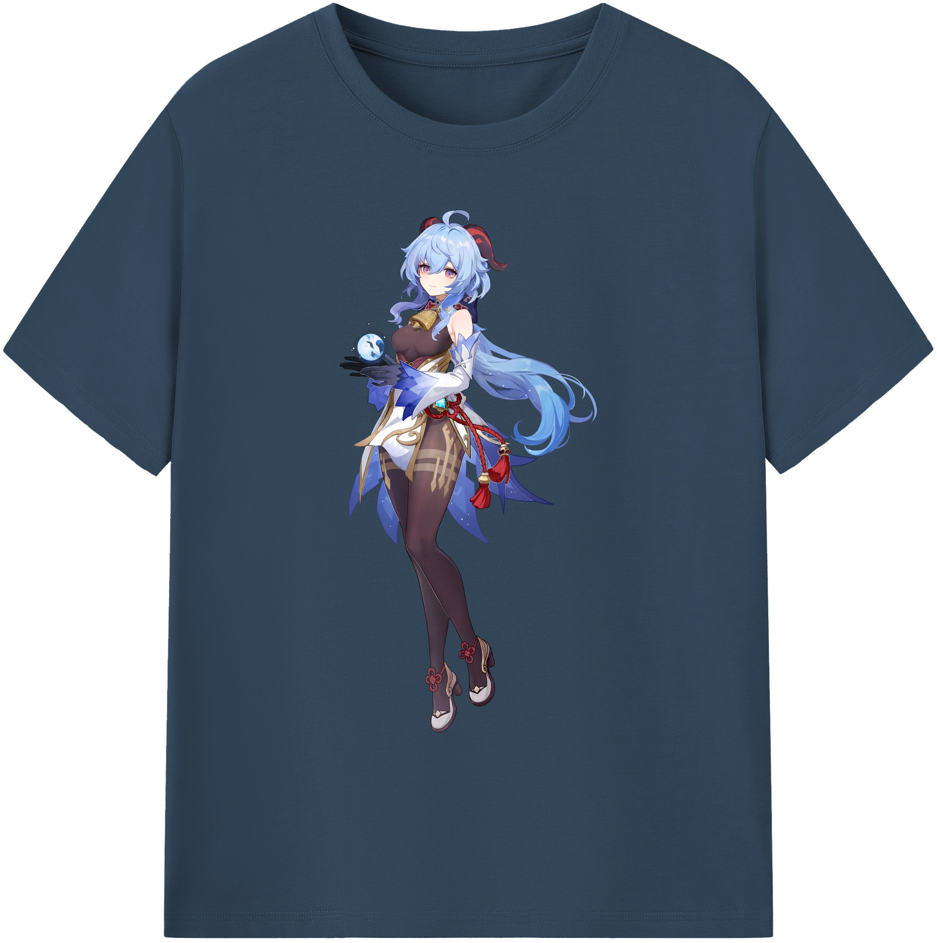 げんし神 甘雨 かんう genshin Ganyu 綿100％ メンズ半袖Tシャツ｜肌触りやわらか＆通気性
