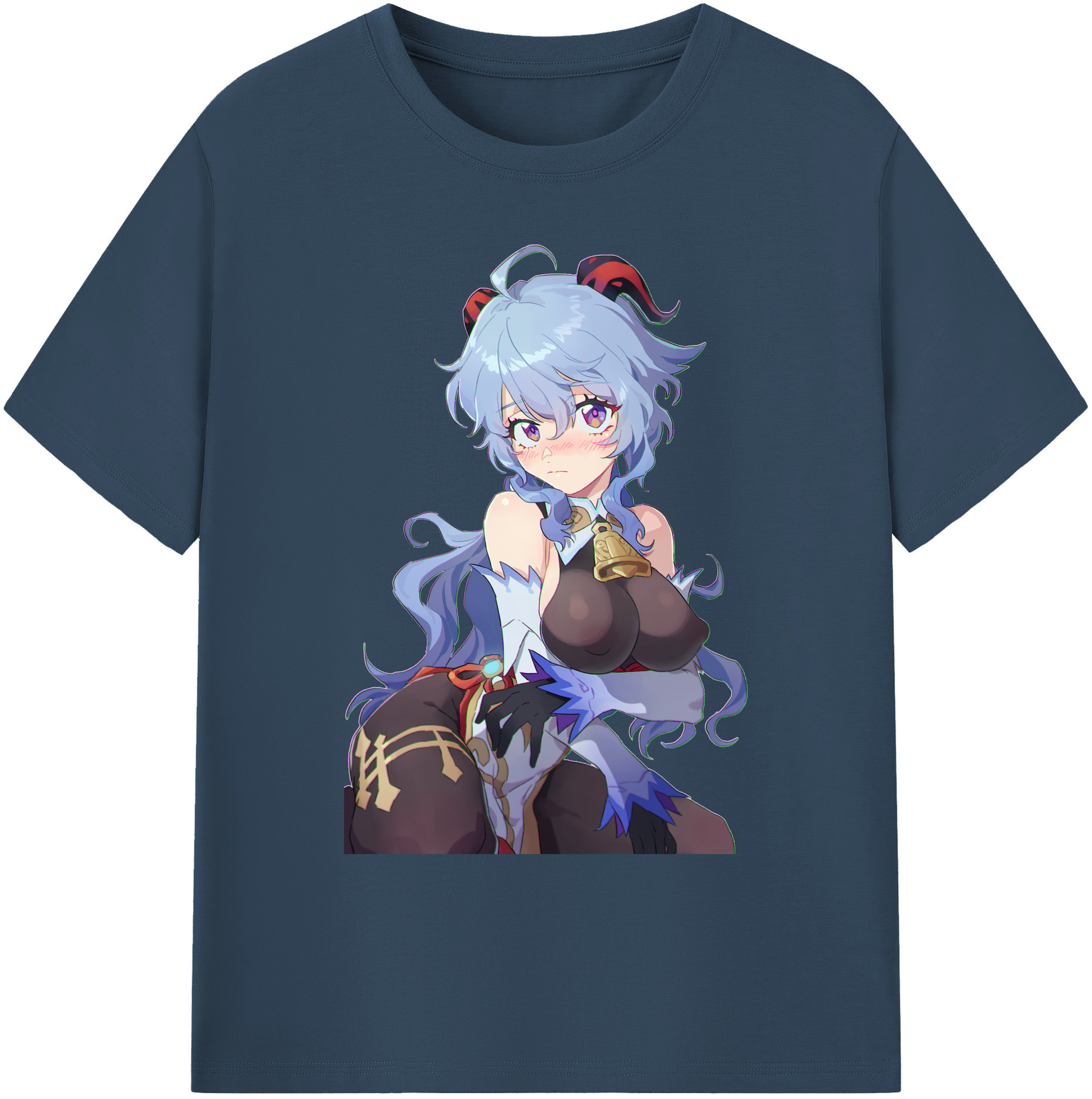 げんし神 甘雨 かんう genshin Ganyu 綿100％ メンズ半袖Tシャツ｜肌触りやわらか＆通気性