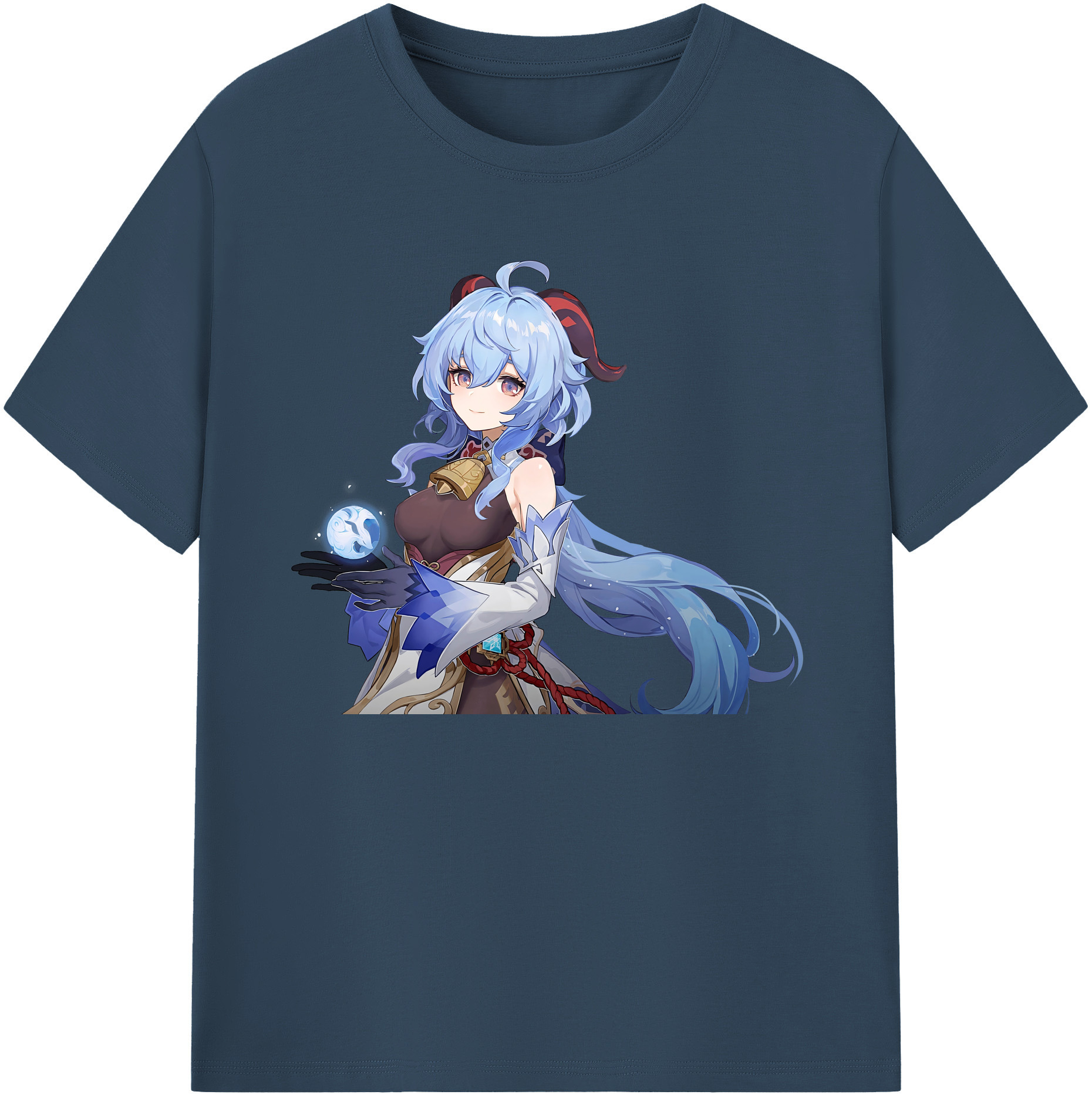げんし神 甘雨 かんう genshin Ganyu 綿100％ メンズ半袖Tシャツ｜肌触りやわらか＆通気性