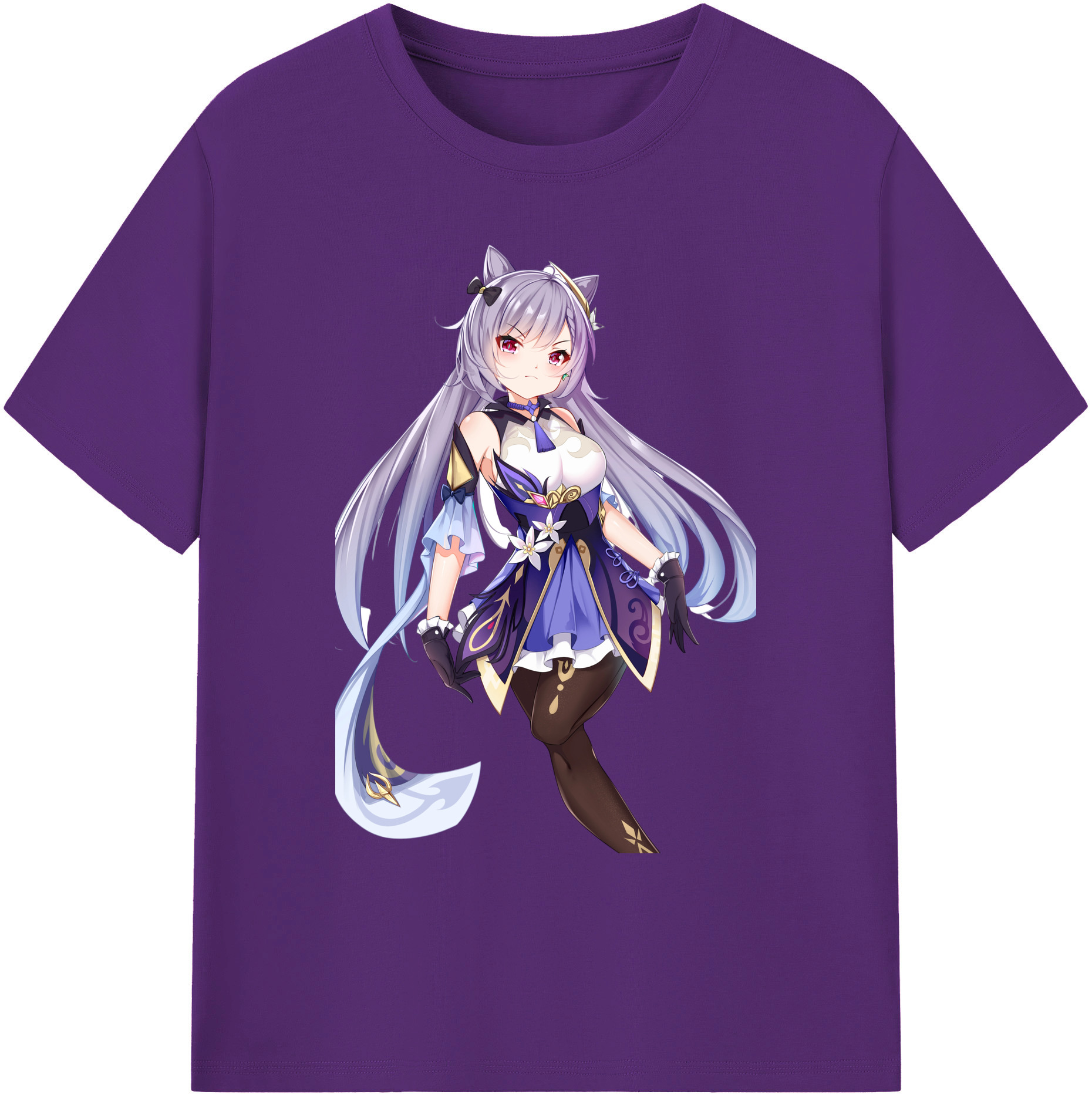 げんし神 刻晴 こくせい genshin Kokusei 綿100％ メンズ半袖Tシャツ｜肌触りやわらか＆通気性