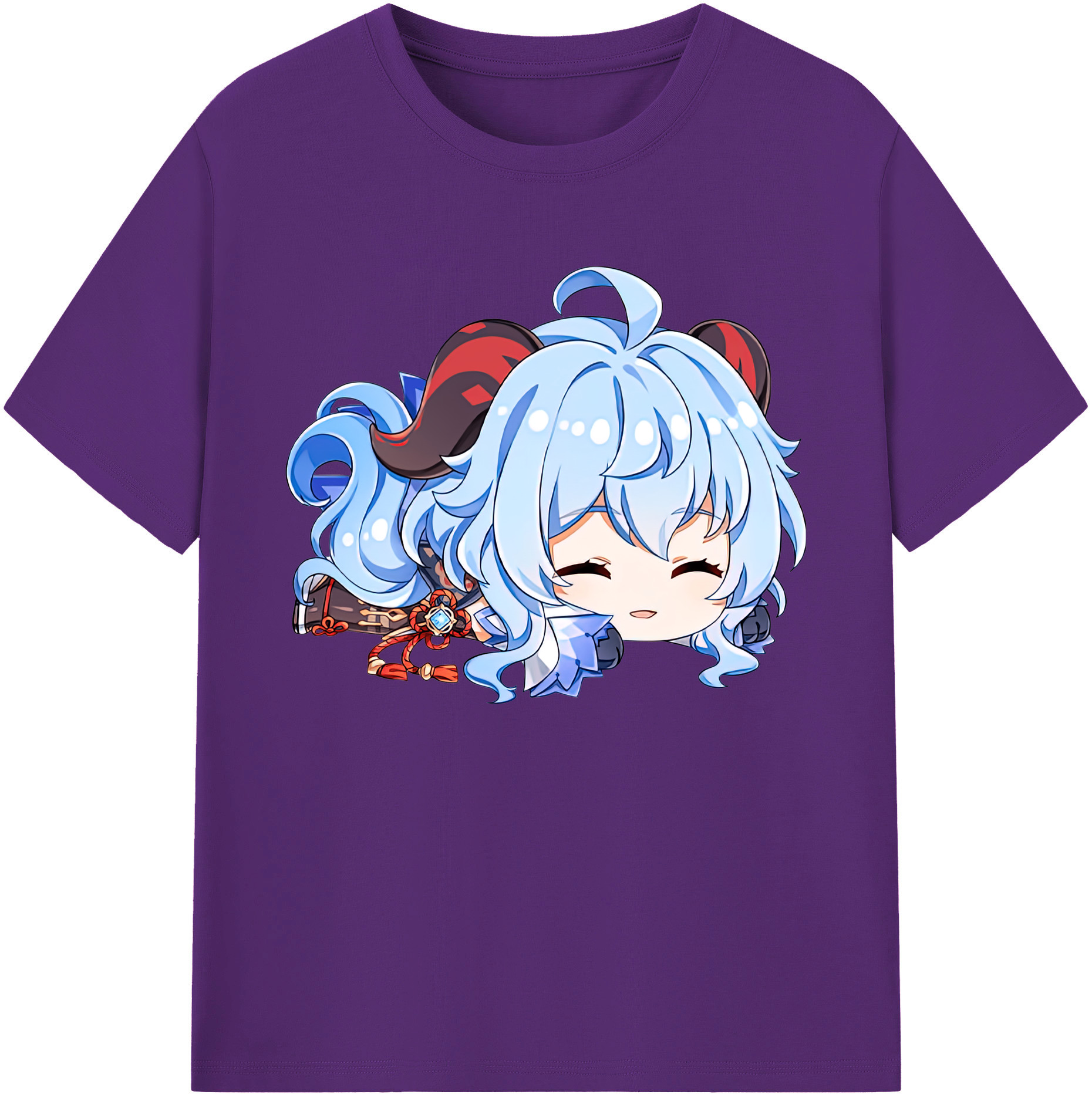げんし神 甘雨 かんう genshin Ganyu 綿100％ メンズ半袖Tシャツ｜肌触りやわらか＆通気性