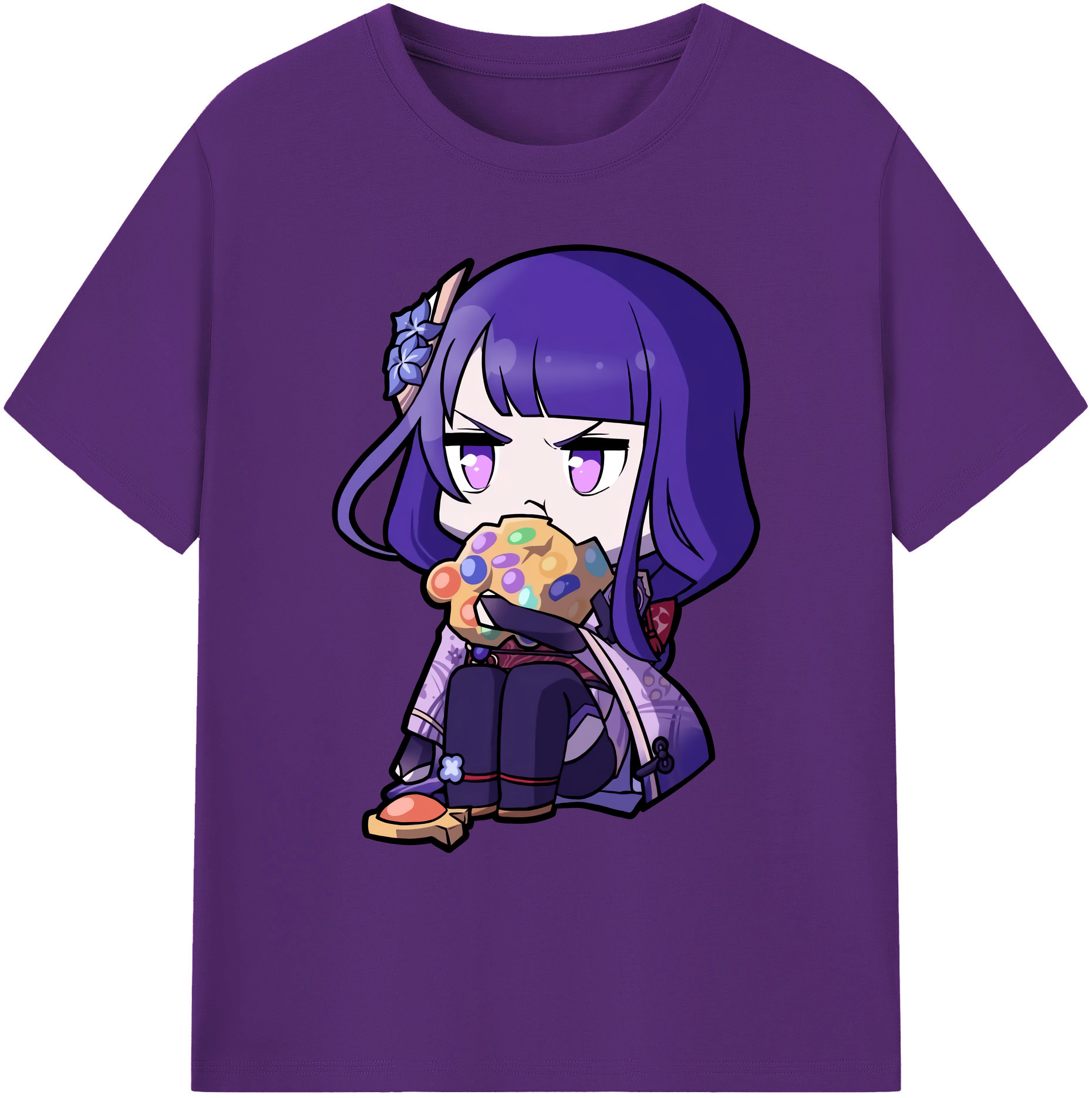げんし神 雷電将軍 らいでんしょうぐん genshin Raiden Shogun 綿100％ メンズ半袖Tシャツ｜肌触りやわらか＆通気性
