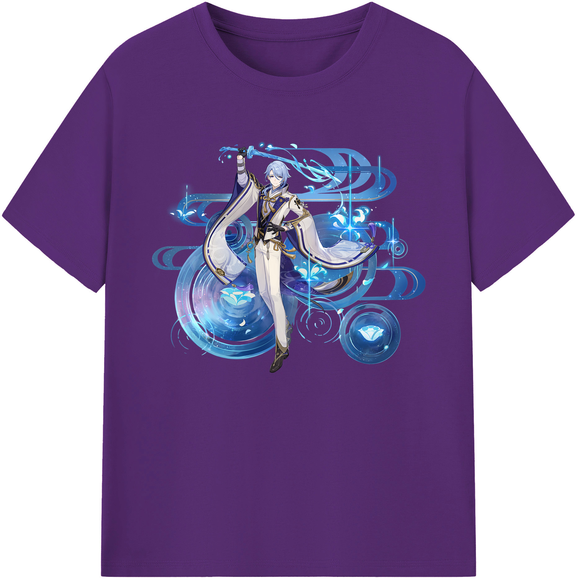 げんし神 神里綾人 かみさとあやと genshin Kamisato Ayato 綿100％ メンズ半袖Tシャツ｜肌触りやわらか＆通気性