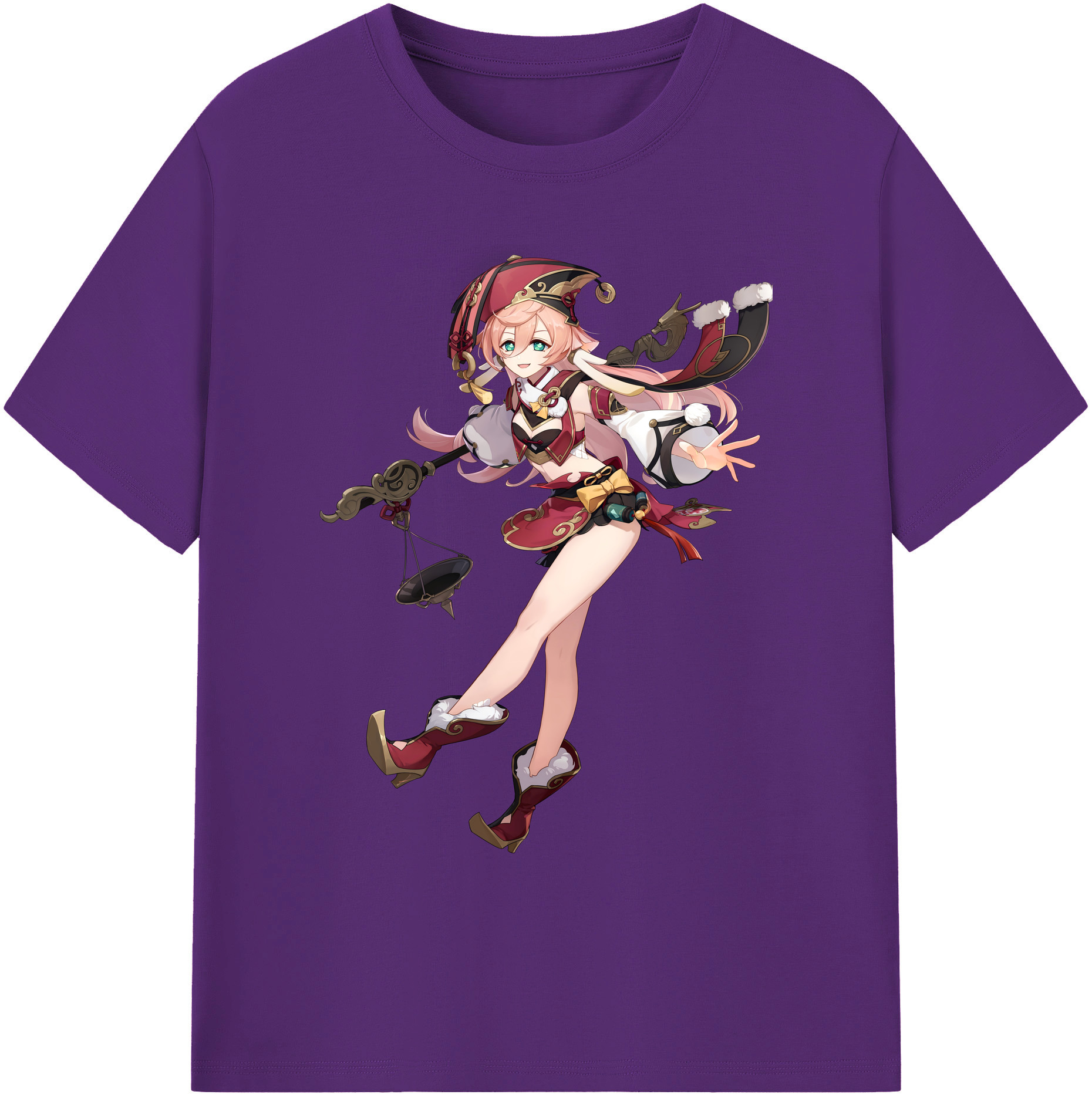 げんし神 ヤンフェイ genshin Yanfei 綿100％ メンズ半袖Tシャツ｜肌触りやわらか＆通気性