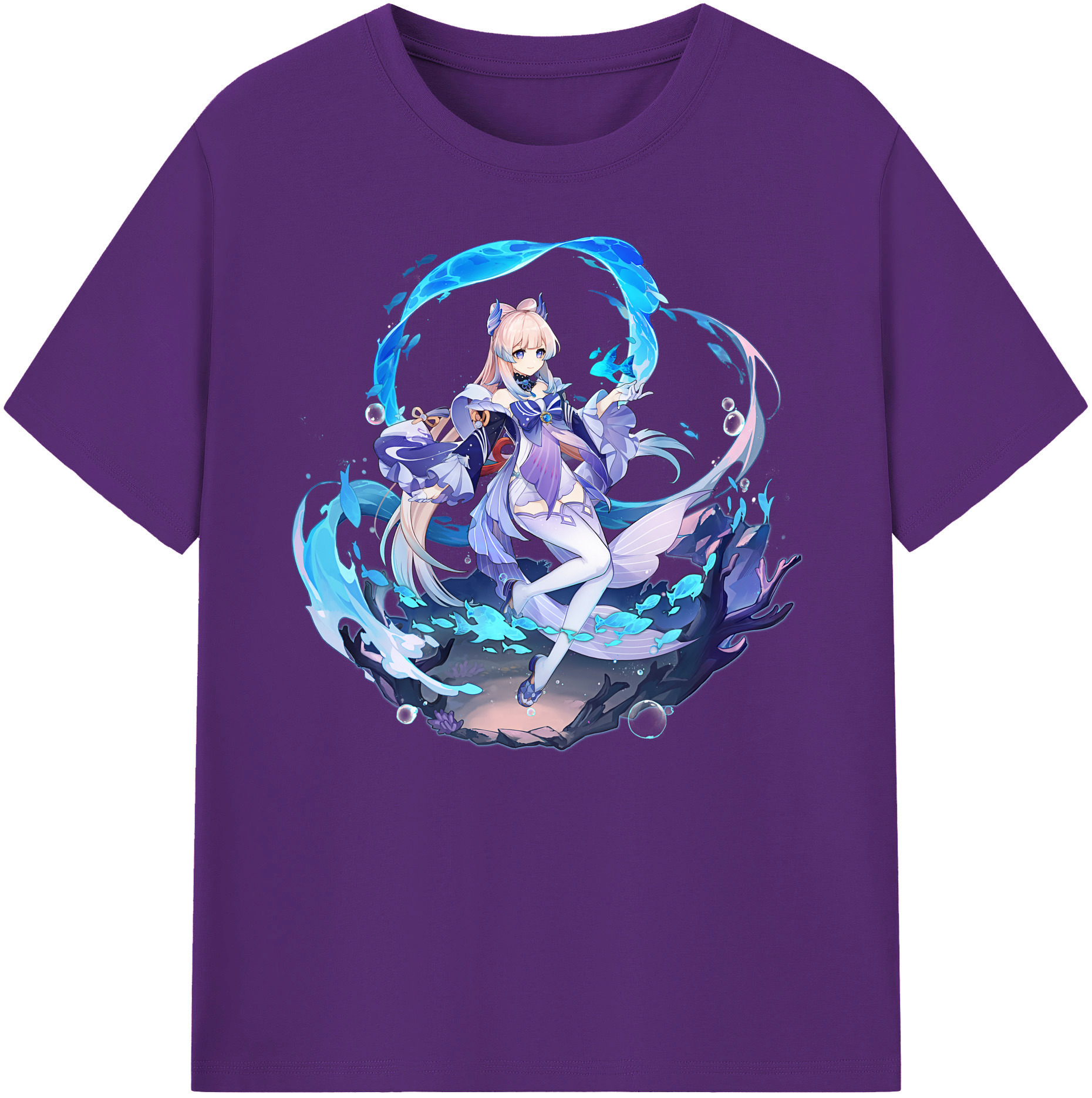 げんし神 珊瑚宮心海 サンゴノミヤ・ココミ genshin Sangonomiya Kokomi 綿100％ メンズ半袖Tシャツ｜肌触りやわらか＆通気性