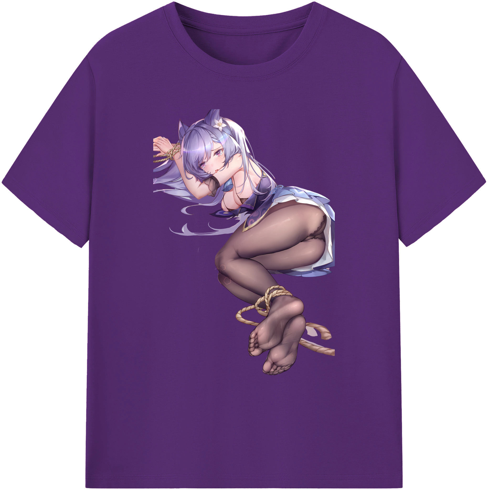 げんし神 刻晴 こくせい genshin Kokusei 綿100％ メンズ半袖Tシャツ｜肌触りやわらか＆通気性