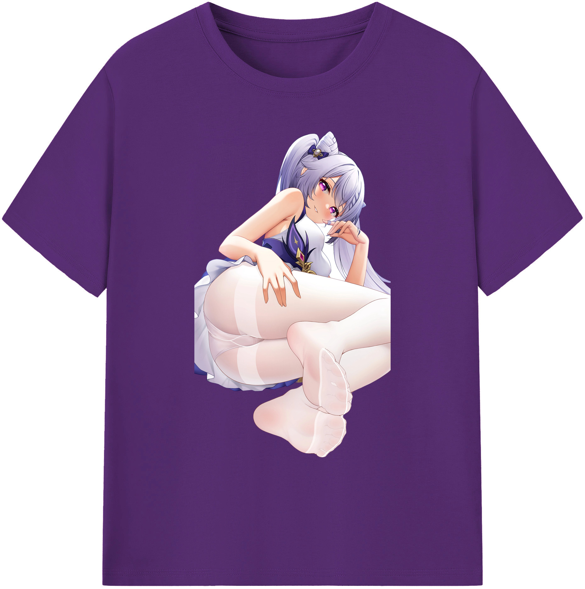 げんし神 刻晴 こくせい genshin Kokusei 綿100％ メンズ半袖Tシャツ｜肌触りやわらか＆通気性
