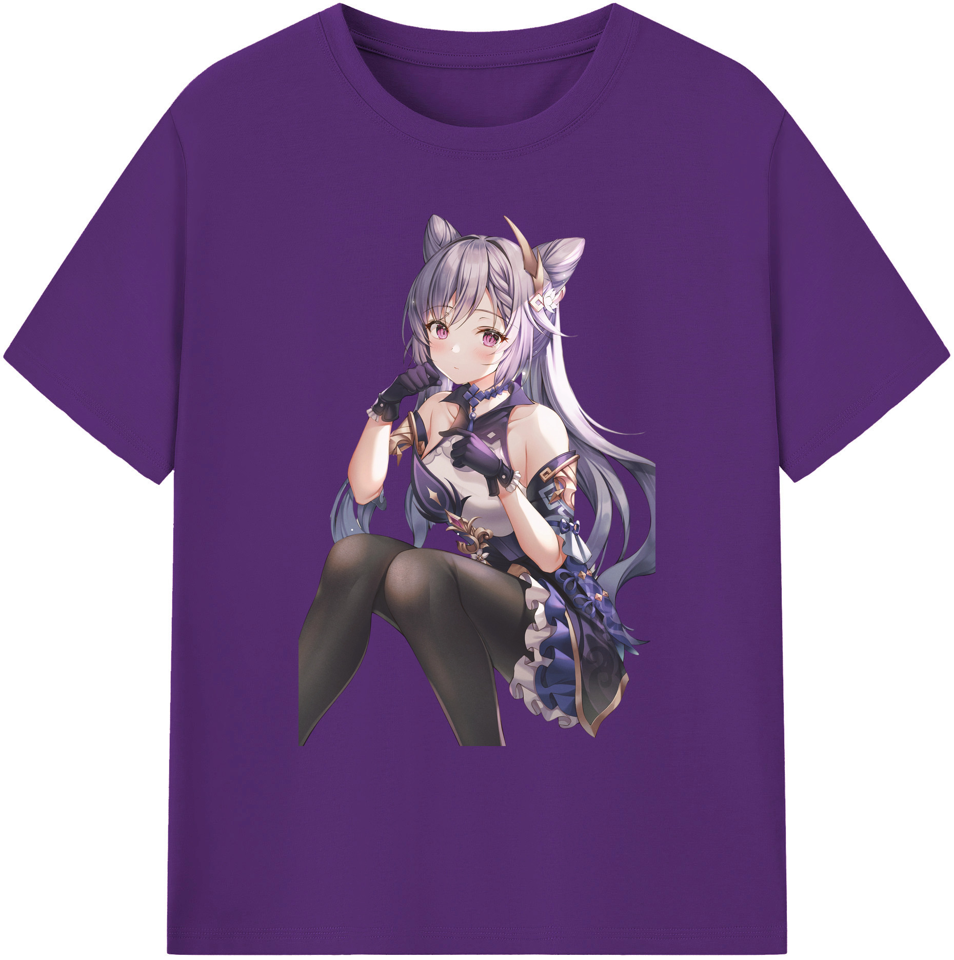 げんし神 刻晴 こくせい genshin Kokusei 綿100％ メンズ半袖Tシャツ｜肌触りやわらか＆通気性