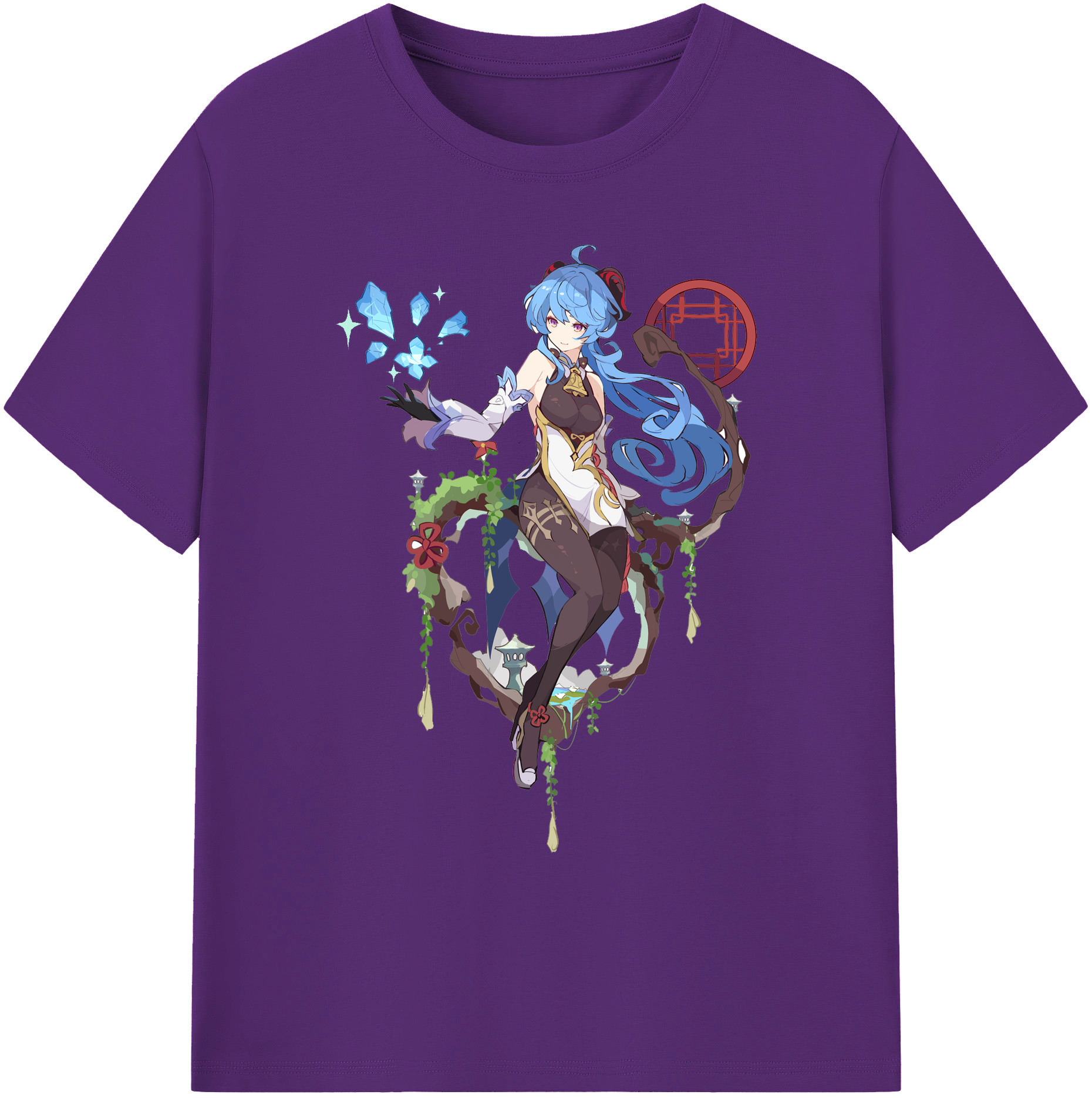 げんし神 甘雨 かんう genshin Ganyu 綿100％ メンズ半袖Tシャツ｜肌触りやわらか＆通気性