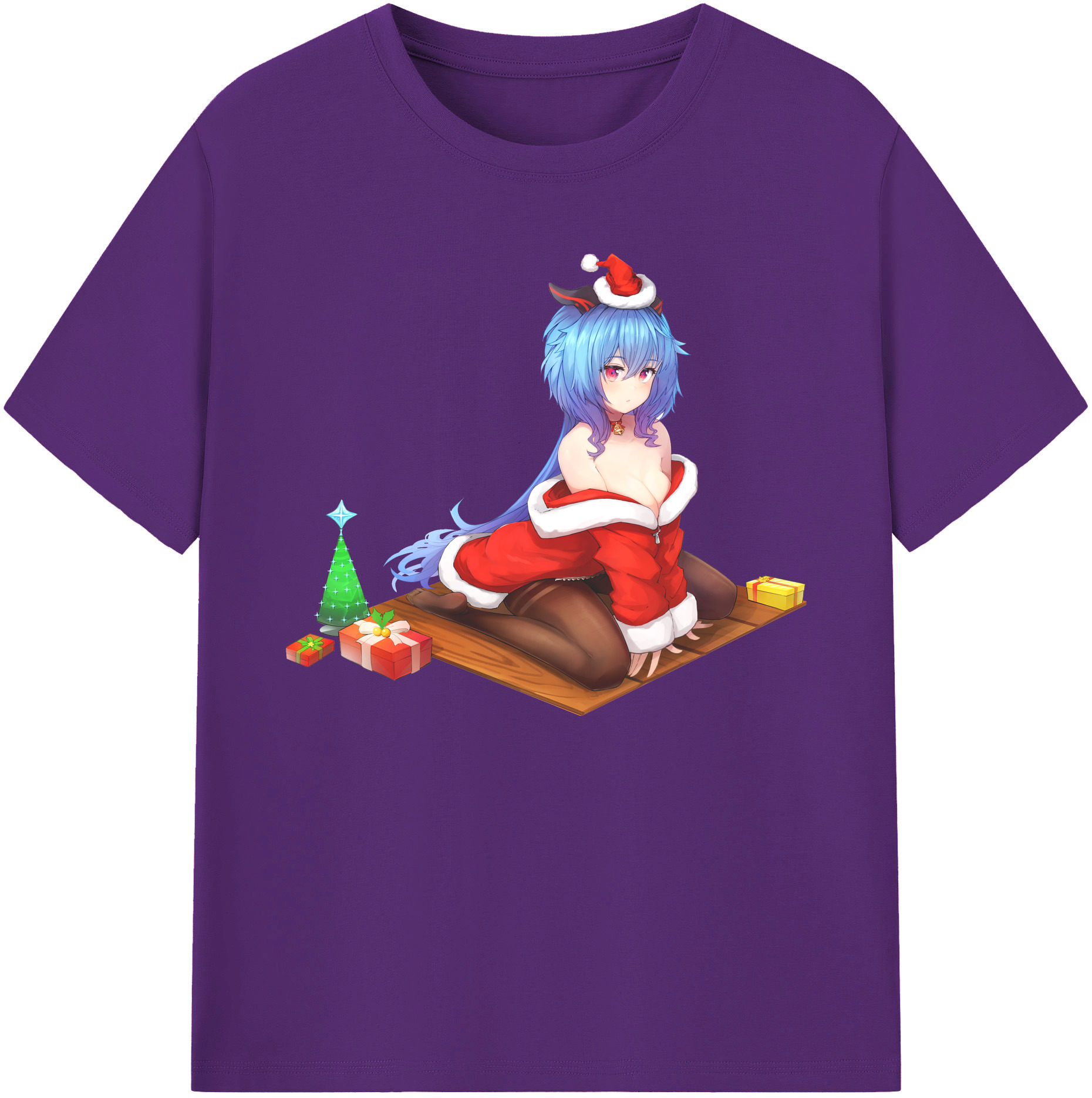 げんし神 甘雨 かんう genshin Ganyu 綿100％ メンズ半袖Tシャツ｜肌触りやわらか＆通気性