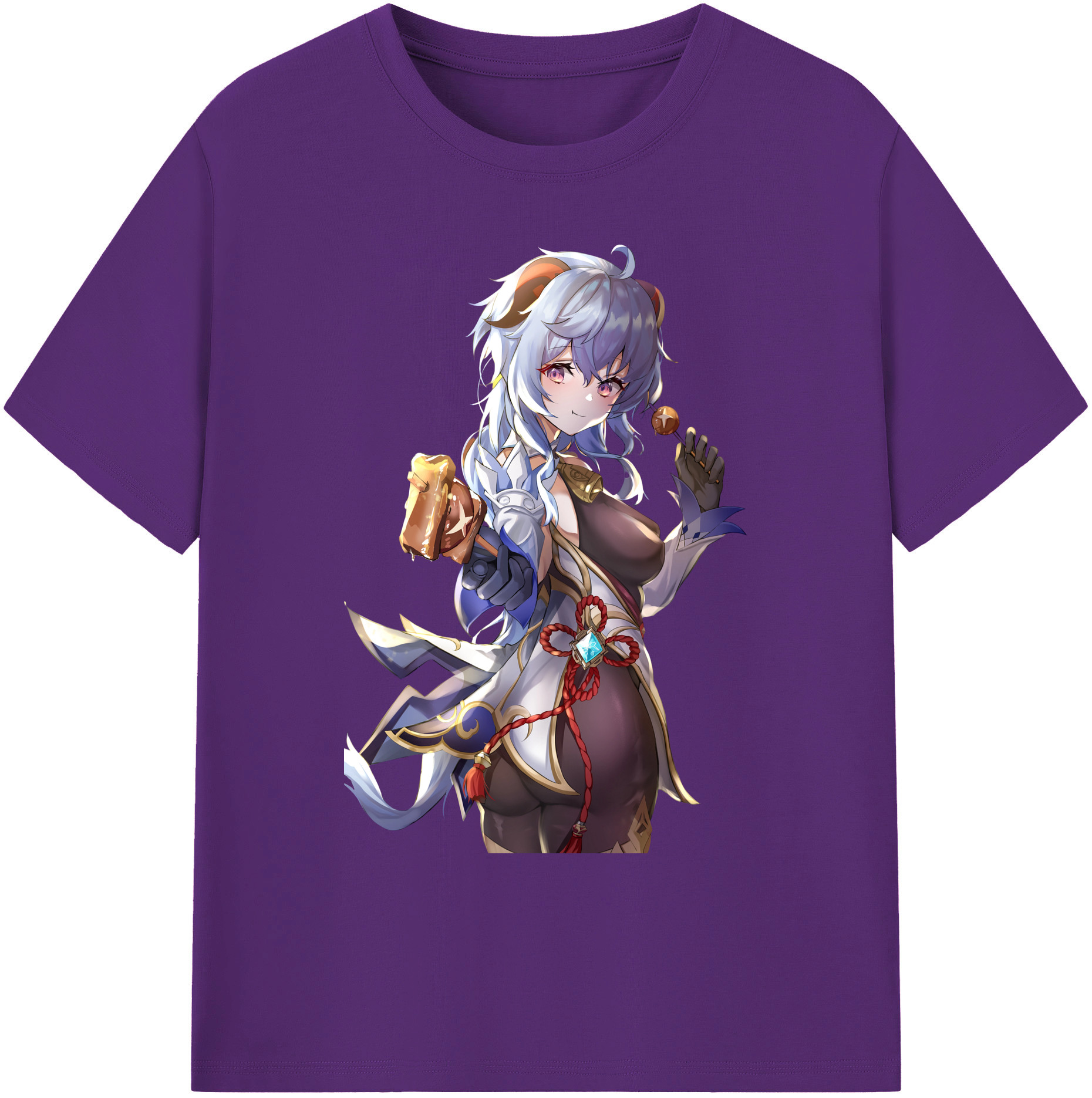 げんし神 甘雨 かんう genshin Ganyu 綿100％ メンズ半袖Tシャツ｜肌触りやわらか＆通気性