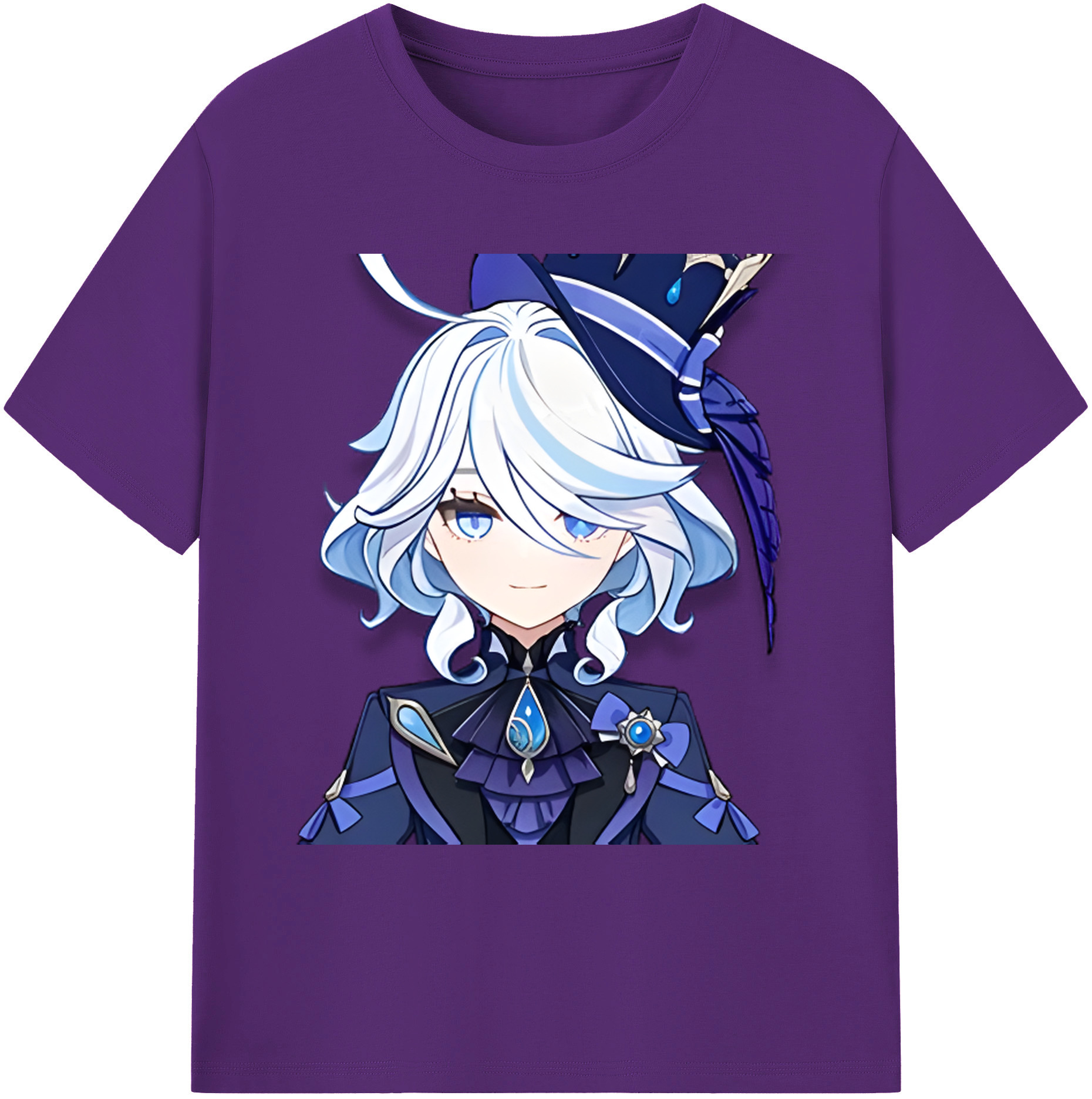げんし神 フリーナ genshin Furina 綿100％ メンズ半袖Tシャツ｜肌触りやわらか＆通気性
