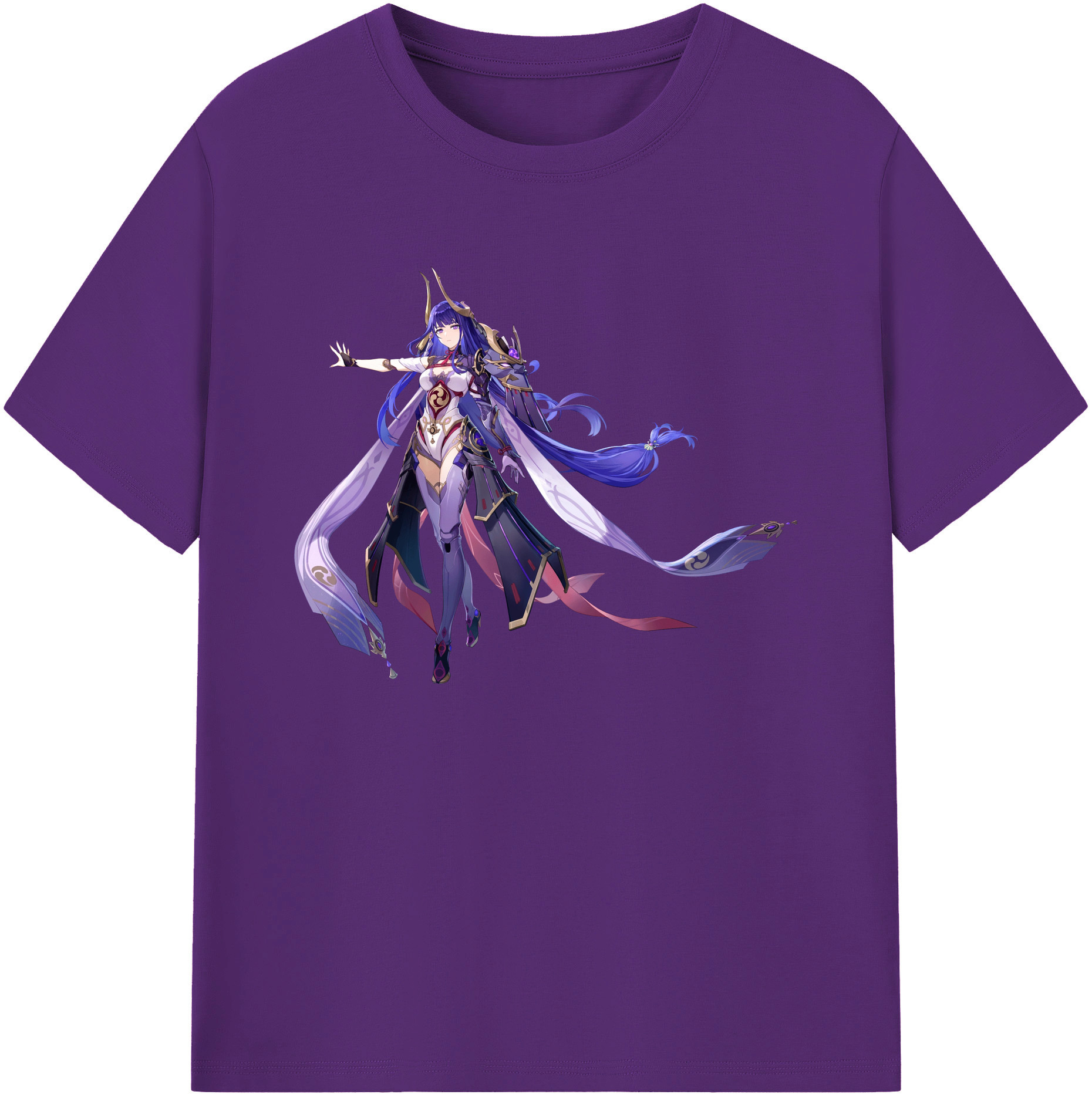 げんし神 雷電将軍 らいでんしょうぐん genshin Raiden Shogun 綿100％ メンズ半袖Tシャツ｜肌触りやわらか＆通気性