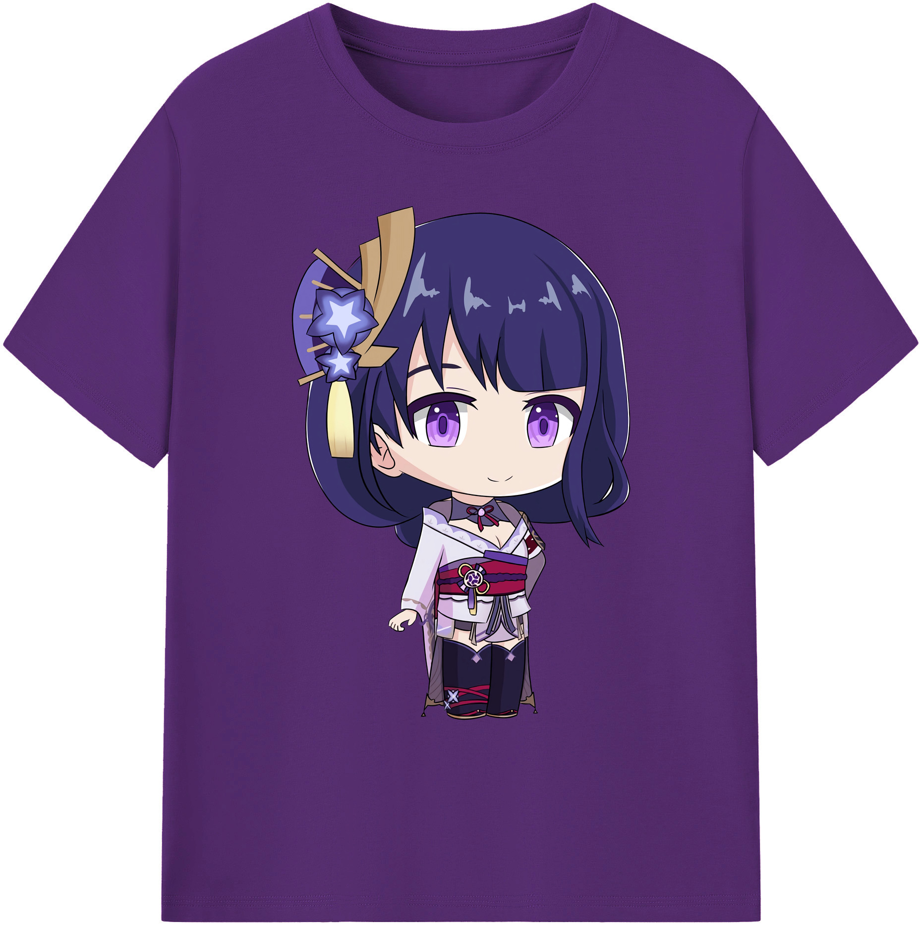 げんし神 雷電将軍 らいでんしょうぐん genshin Raiden Shogun 綿100％ メンズ半袖Tシャツ｜肌触りやわらか＆通気性