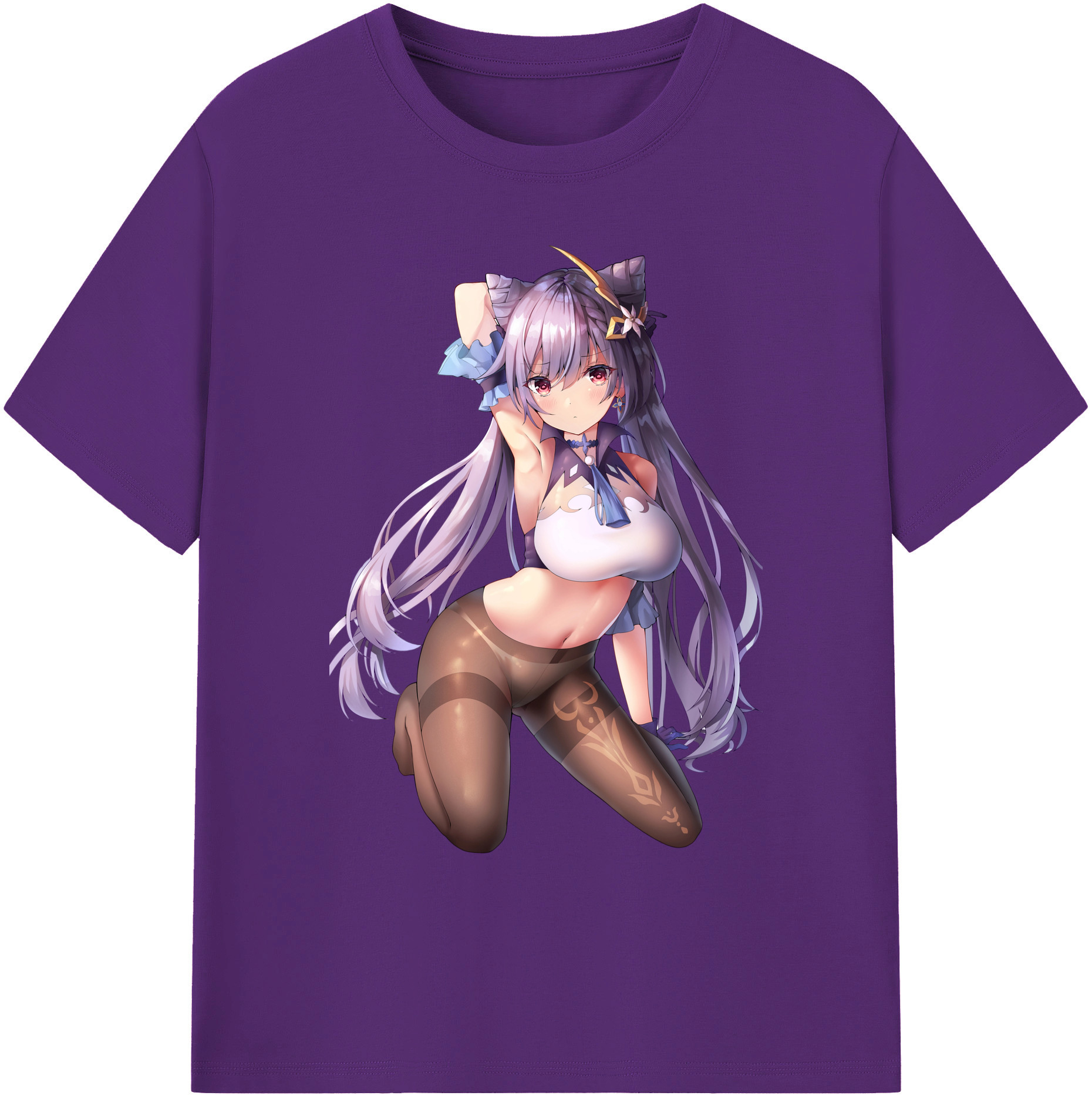 げんし神 刻晴 こくせい genshin Kokusei 綿100％ メンズ半袖Tシャツ｜肌触りやわらか＆通気性