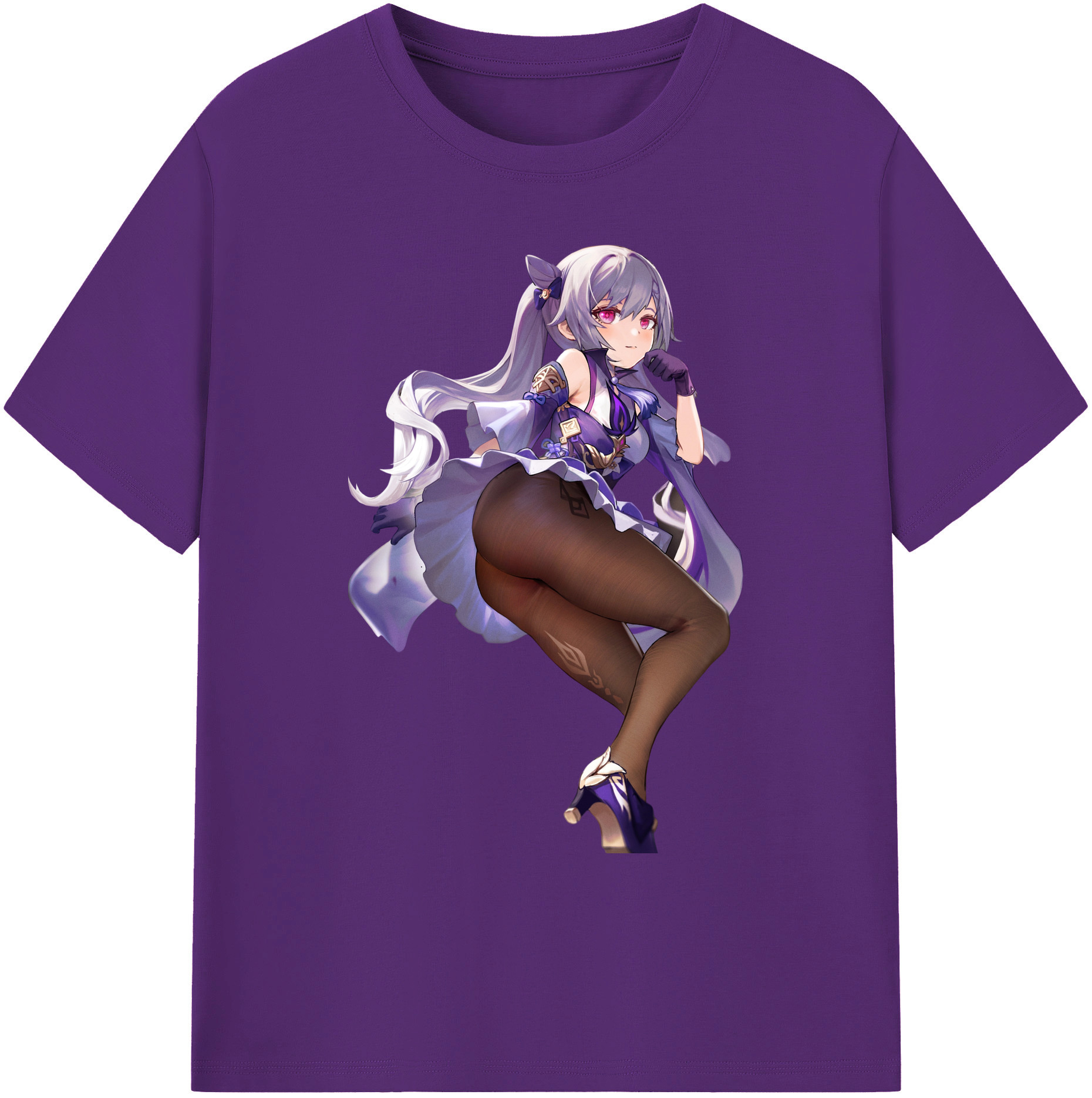 げんし神 刻晴 こくせい genshin Kokusei 綿100％ メンズ半袖Tシャツ｜肌触りやわらか＆通気性