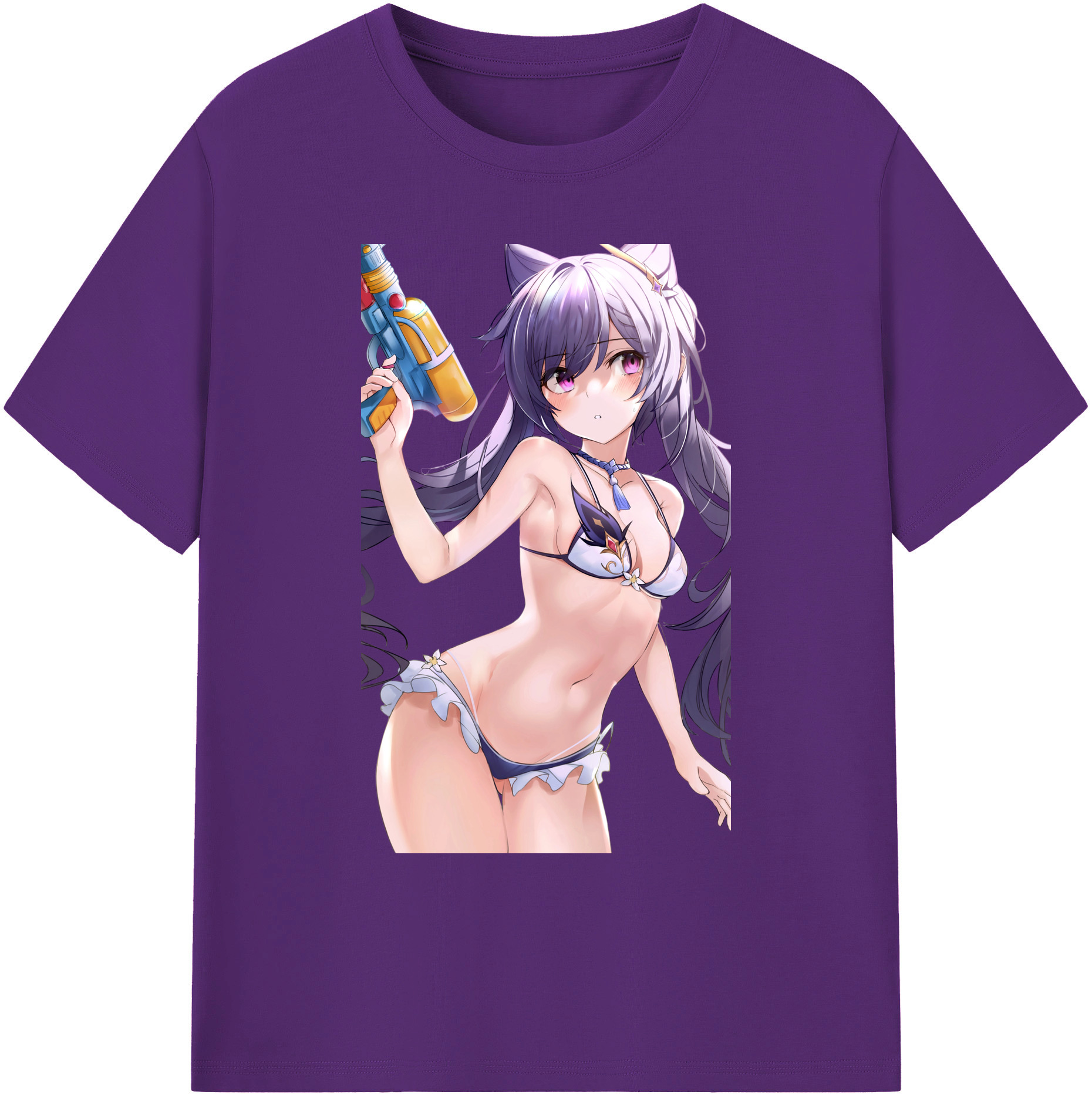 げんし神 刻晴 こくせい genshin Kokusei 綿100％ メンズ半袖Tシャツ｜肌触りやわらか＆通気性