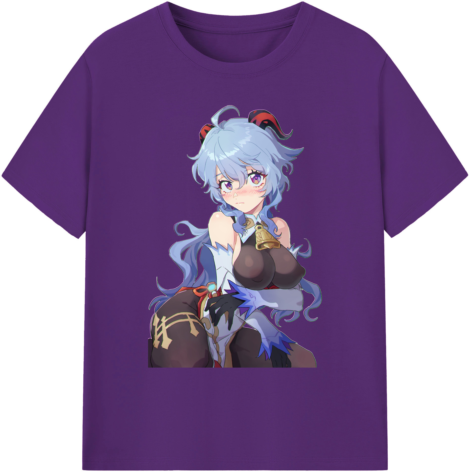 げんし神 甘雨 かんう genshin Ganyu 綿100％ メンズ半袖Tシャツ｜肌触りやわらか＆通気性