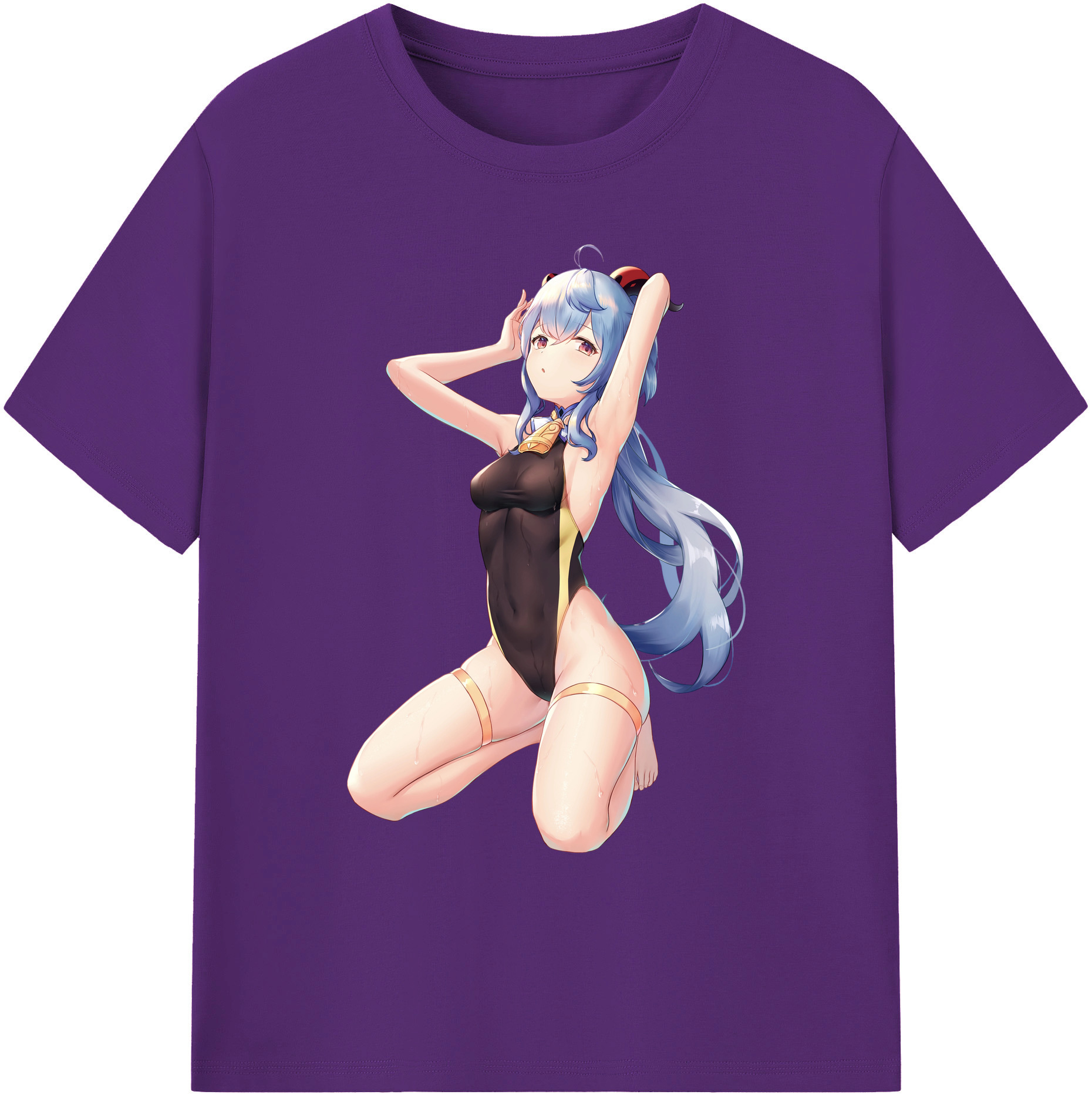 げんし神 甘雨 かんう genshin Ganyu 綿100％ メンズ半袖Tシャツ｜肌触りやわらか＆通気性