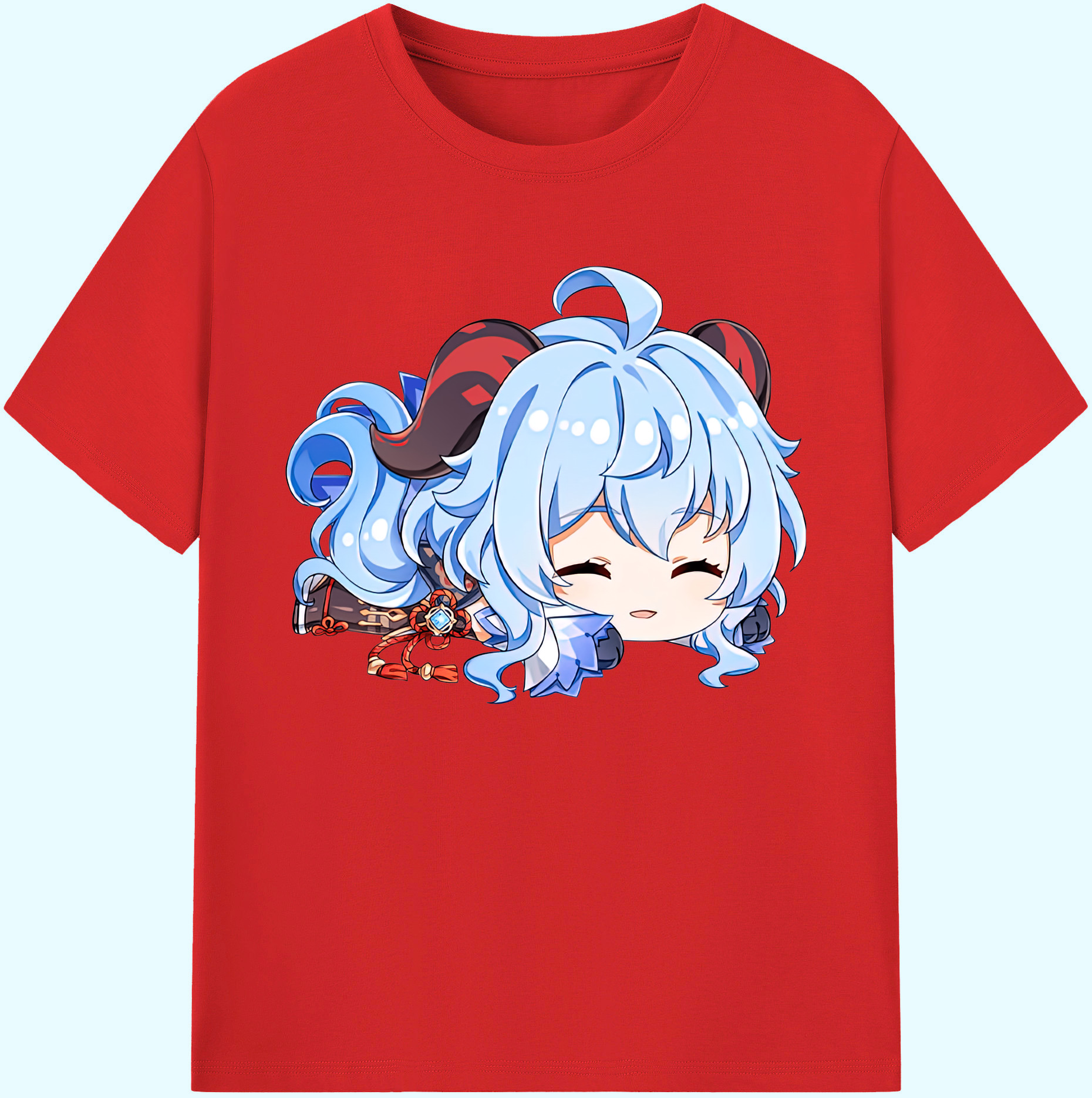 げんし神 甘雨 かんう genshin Ganyu 綿100％ メンズ半袖Tシャツ｜肌触りやわらか＆通気性