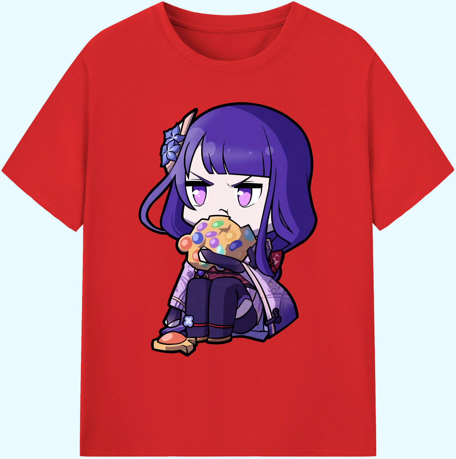 げんし神 雷電将軍 らいでんしょうぐん genshin Raiden Shogun 綿100％ メンズ半袖Tシャツ｜肌触りやわらか＆通気性