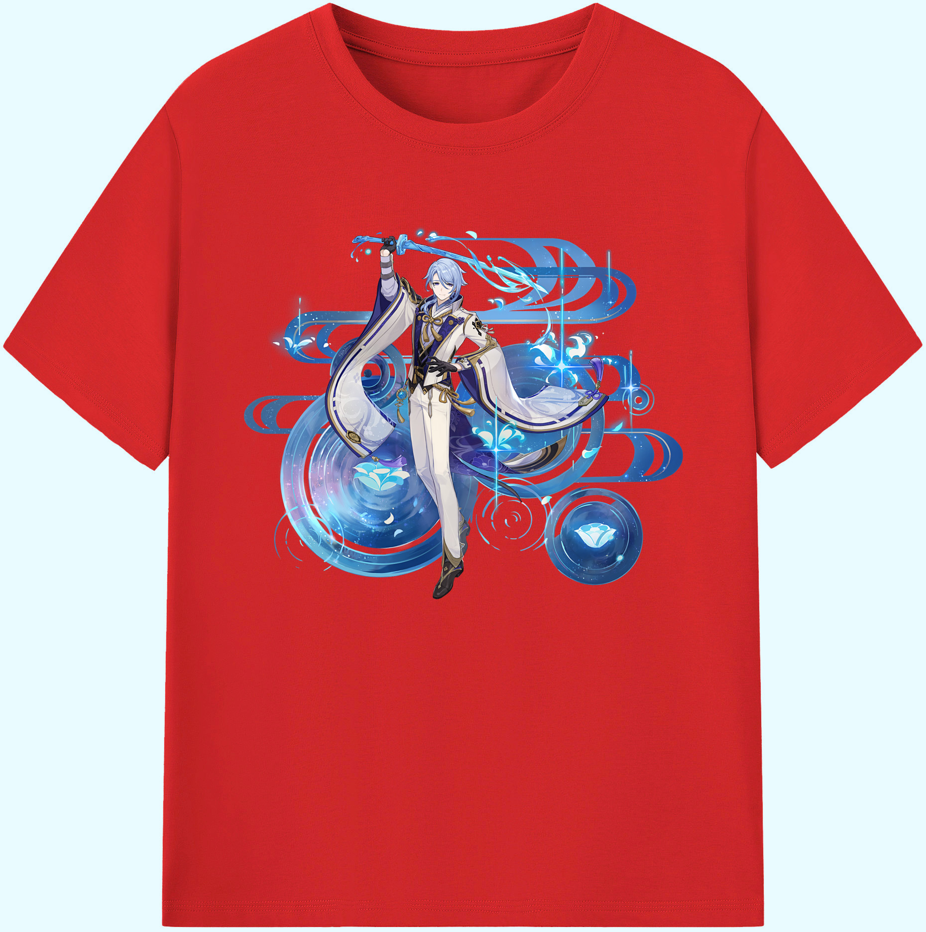 げんし神 神里綾人 かみさとあやと genshin Kamisato Ayato 綿100％ メンズ半袖Tシャツ｜肌触りやわらか＆通気性
