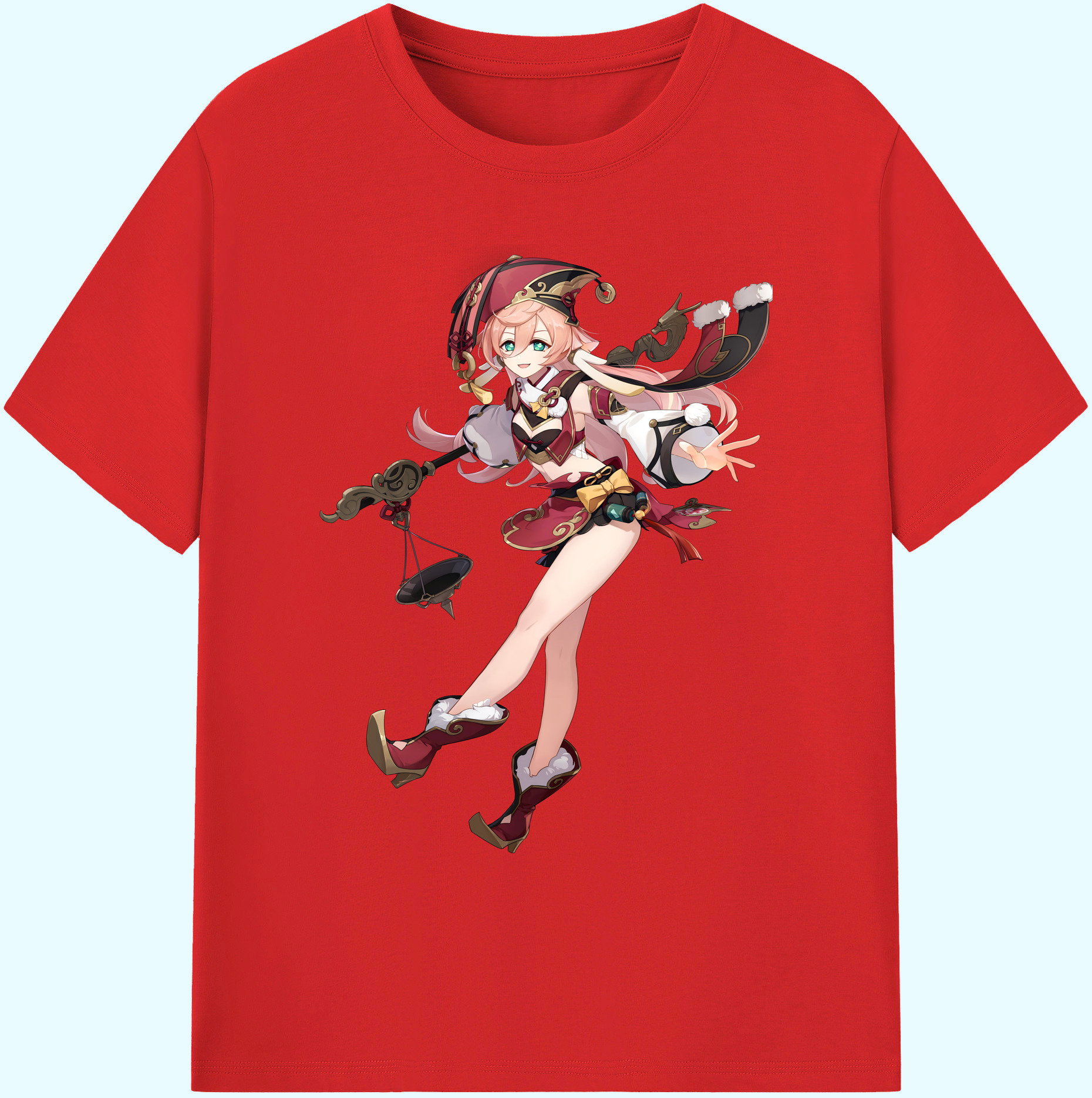 げんし神 ヤンフェイ genshin Yanfei 綿100％ メンズ半袖Tシャツ｜肌触りやわらか＆通気性
