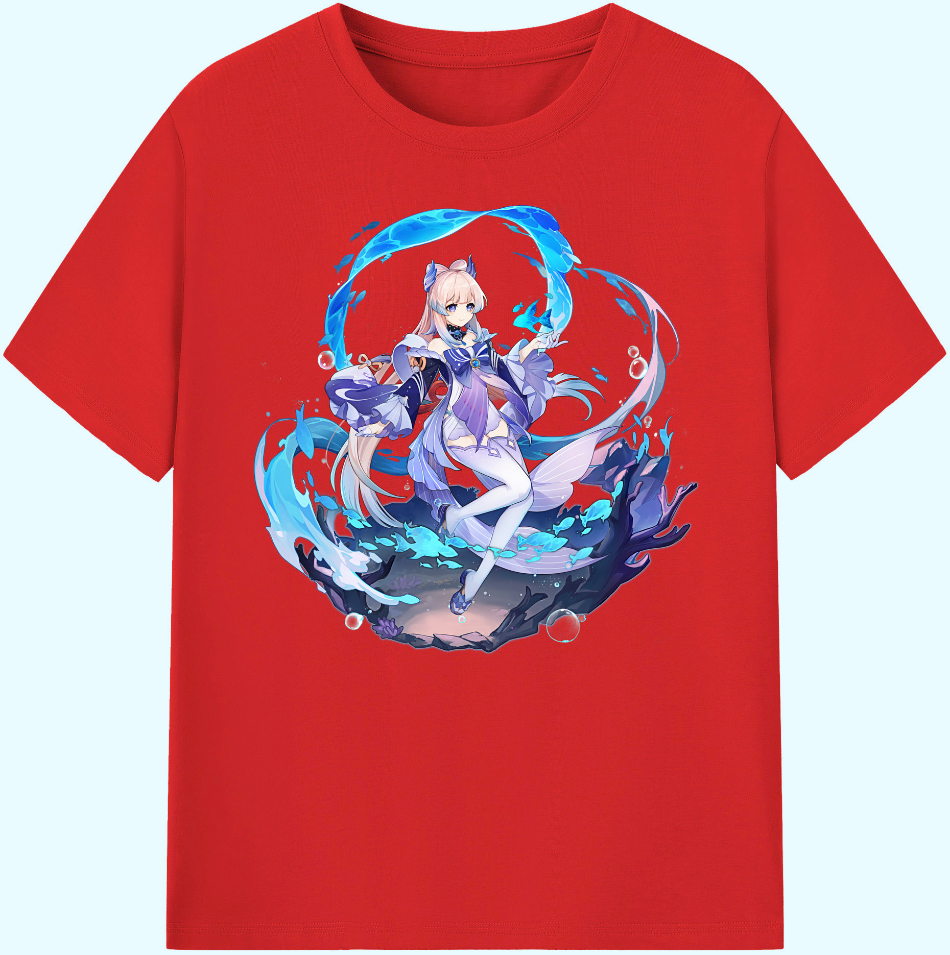 げんし神 珊瑚宮心海 サンゴノミヤ・ココミ genshin Sangonomiya Kokomi 綿100％ メンズ半袖Tシャツ｜肌触りやわらか＆通気性