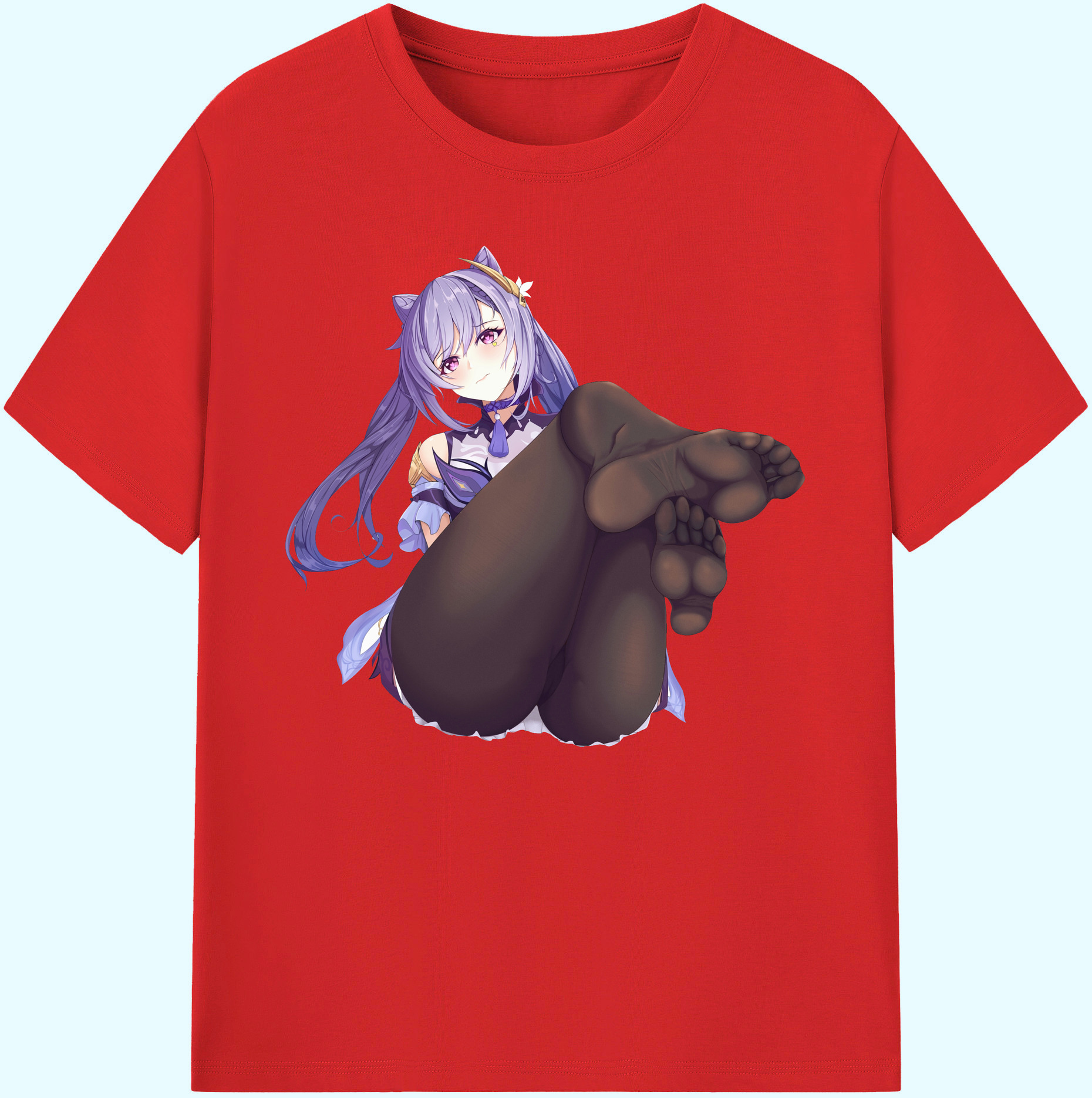 げんし神 刻晴 こくせい genshin Kokusei 綿100％ メンズ半袖Tシャツ｜肌触りやわらか＆通気性