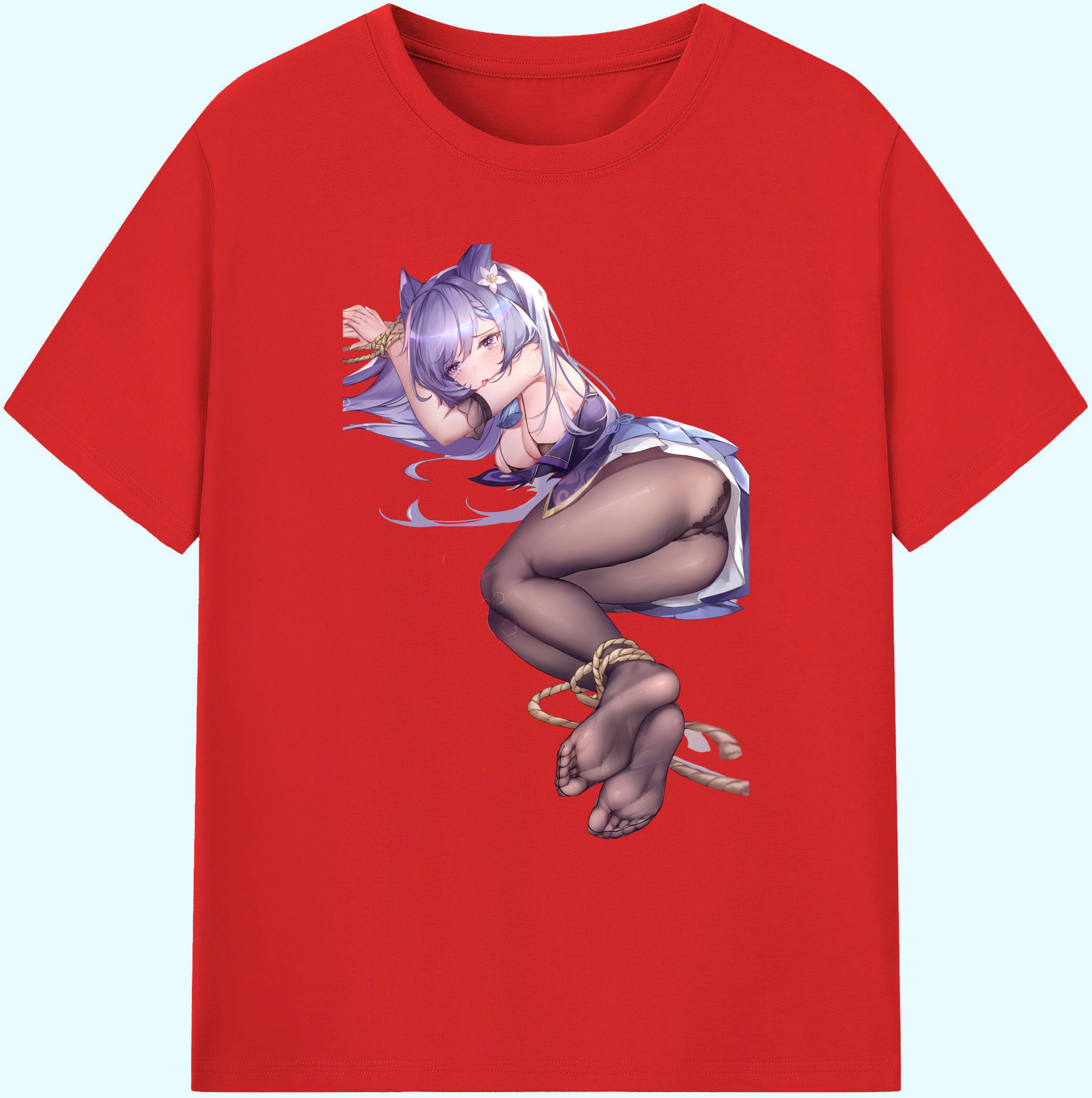 げんし神 刻晴 こくせい genshin Kokusei 綿100％ メンズ半袖Tシャツ｜肌触りやわらか＆通気性
