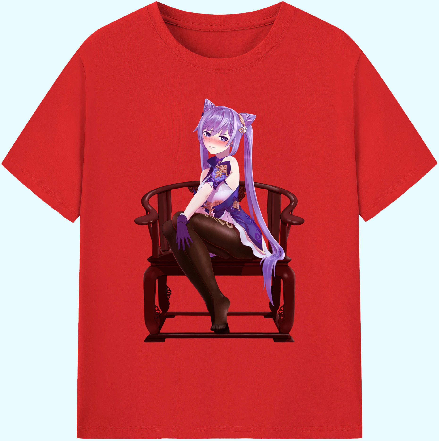 げんし神 刻晴 こくせい genshin Kokusei 綿100％ メンズ半袖Tシャツ｜肌触りやわらか＆通気性