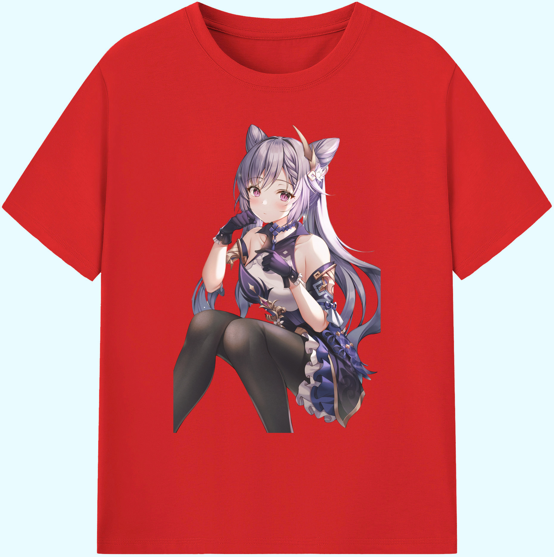 げんし神 刻晴 こくせい genshin Kokusei 綿100％ メンズ半袖Tシャツ｜肌触りやわらか＆通気性