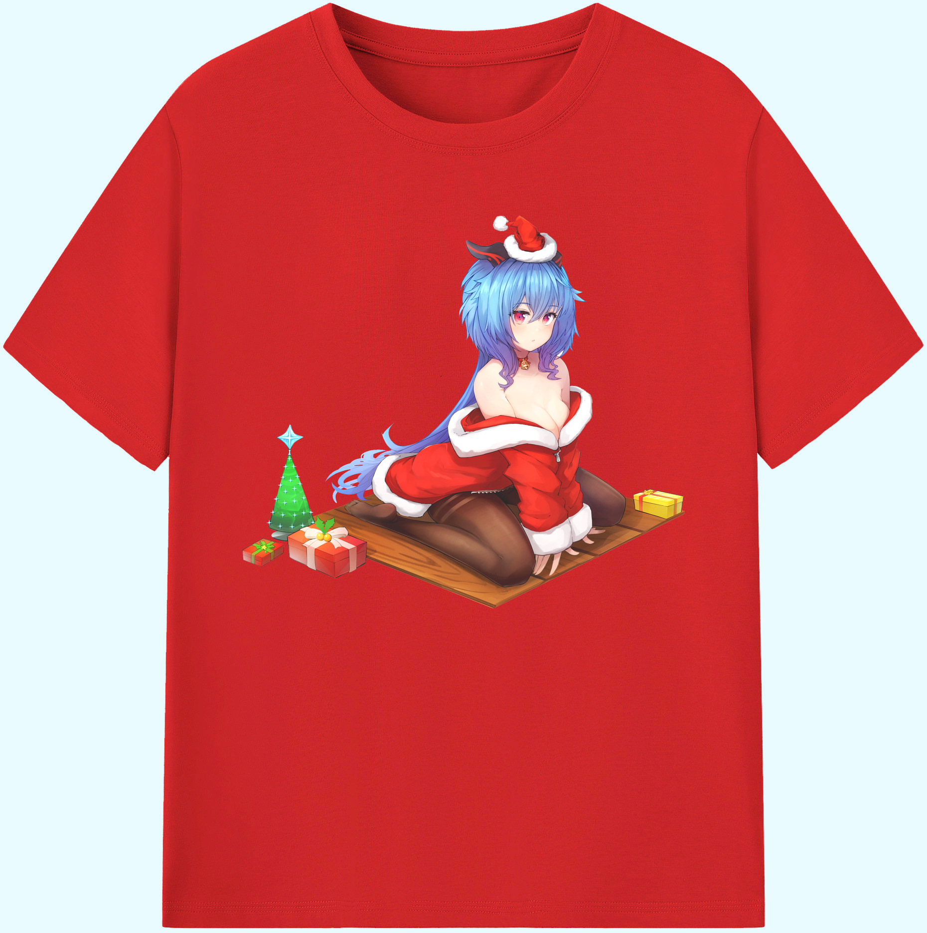 げんし神 甘雨 かんう genshin Ganyu 綿100％ メンズ半袖Tシャツ｜肌触りやわらか＆通気性
