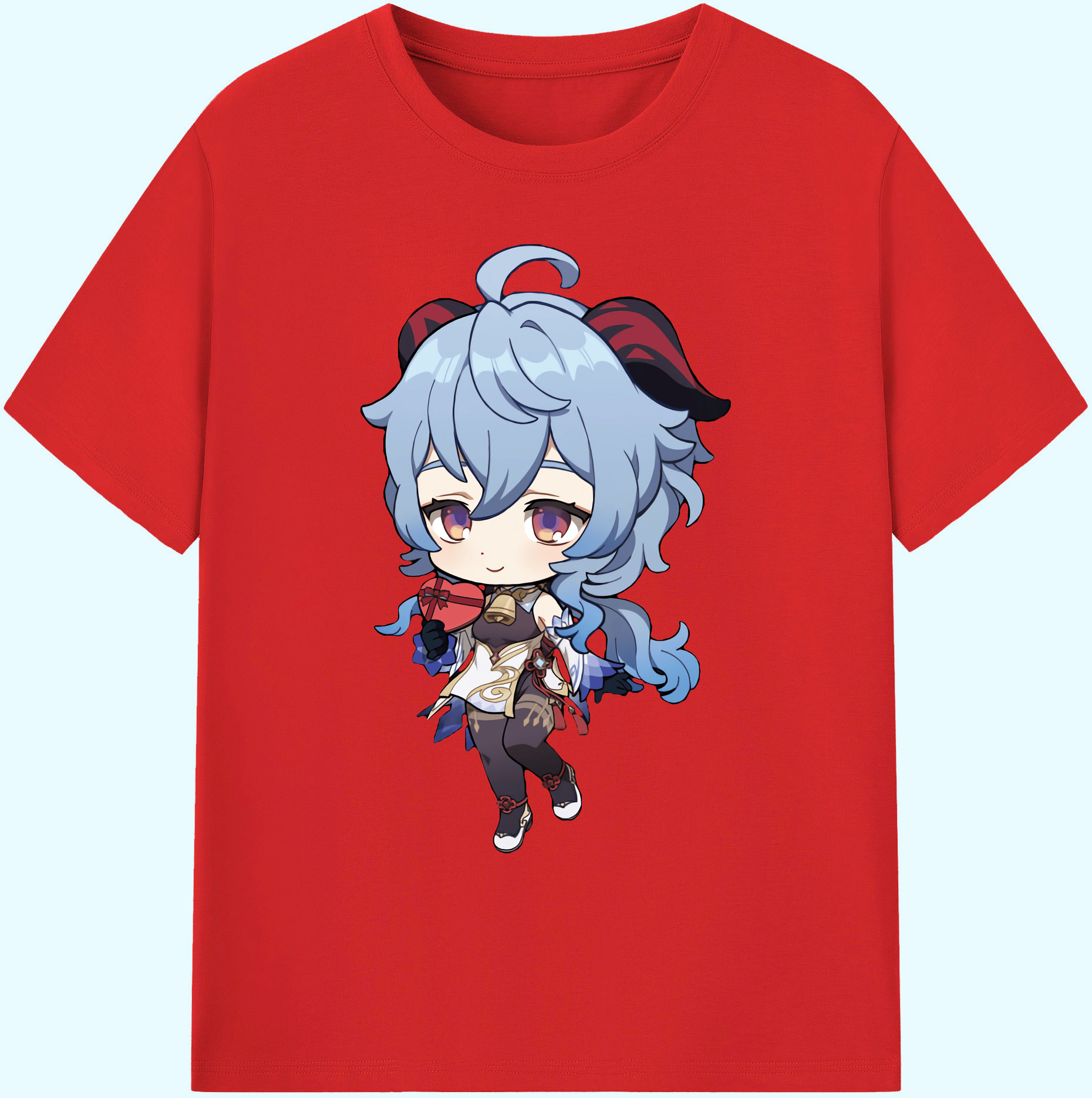 げんし神 甘雨 かんう genshin Ganyu 綿100％ メンズ半袖Tシャツ｜肌触りやわらか＆通気性