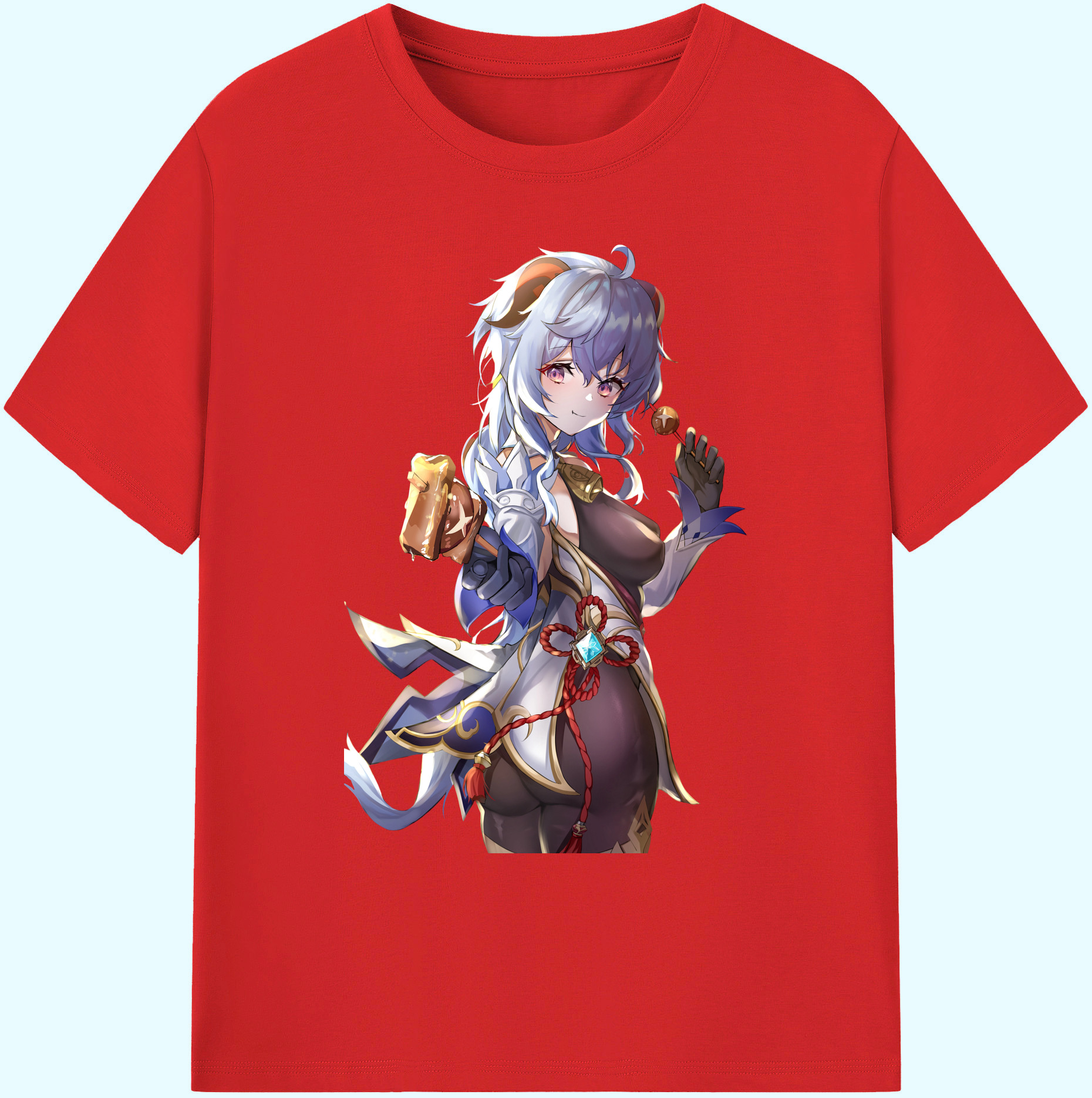 げんし神 甘雨 かんう genshin Ganyu 綿100％ メンズ半袖Tシャツ｜肌触りやわらか＆通気性