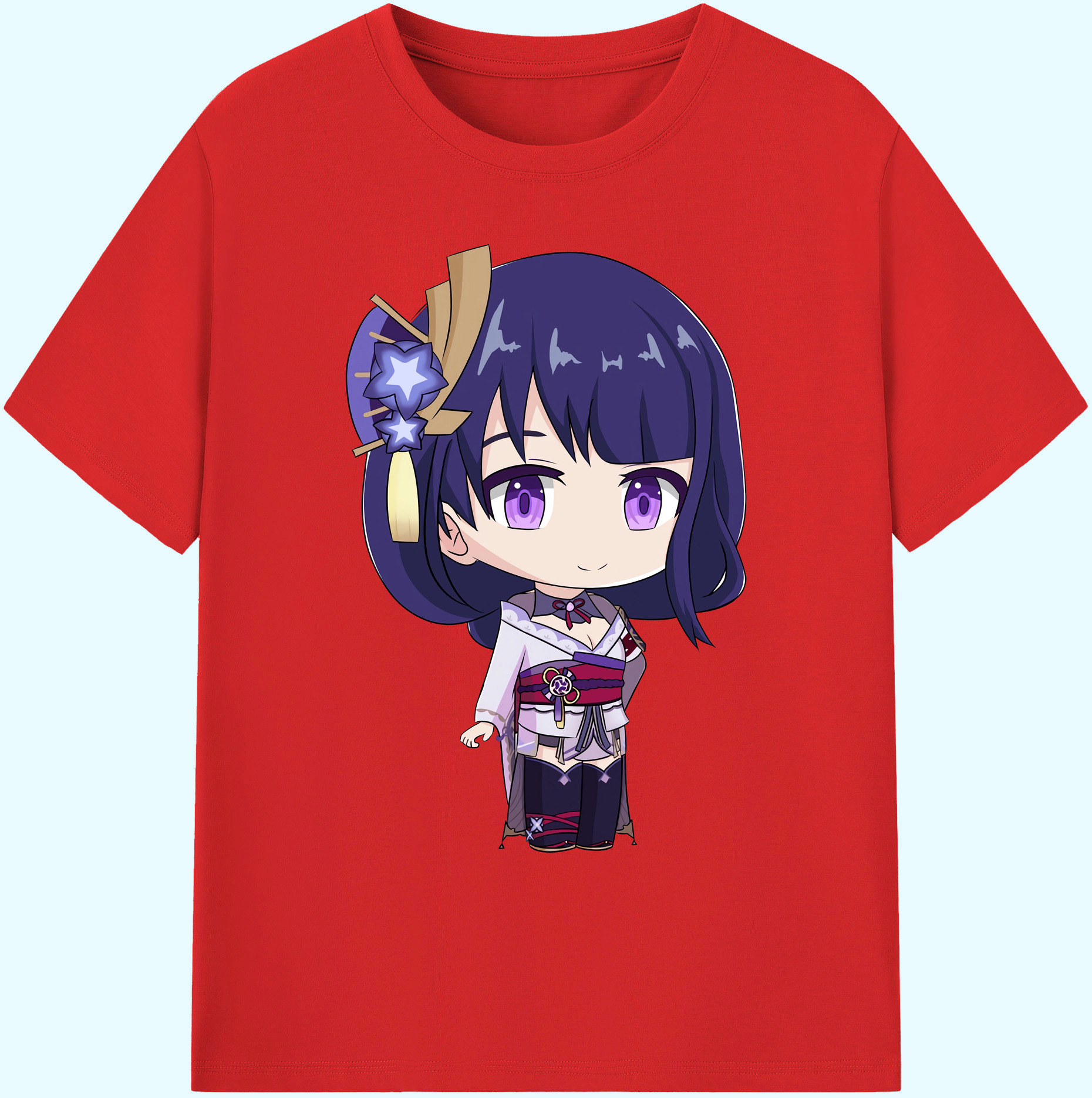 げんし神 雷電将軍 らいでんしょうぐん genshin Raiden Shogun 綿100％ メンズ半袖Tシャツ｜肌触りやわらか＆通気性