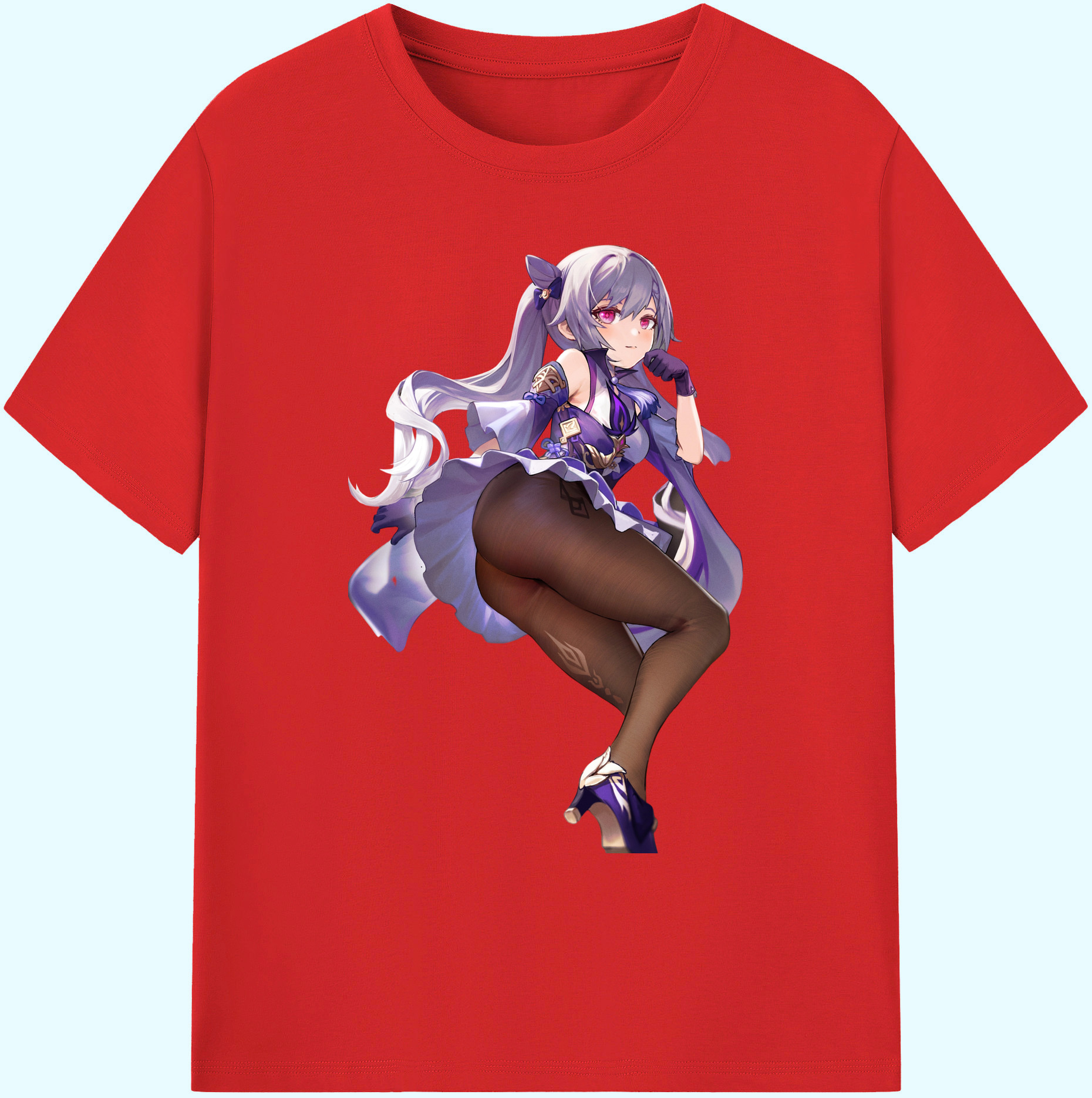 げんし神 刻晴 こくせい genshin Kokusei 綿100％ メンズ半袖Tシャツ｜肌触りやわらか＆通気性