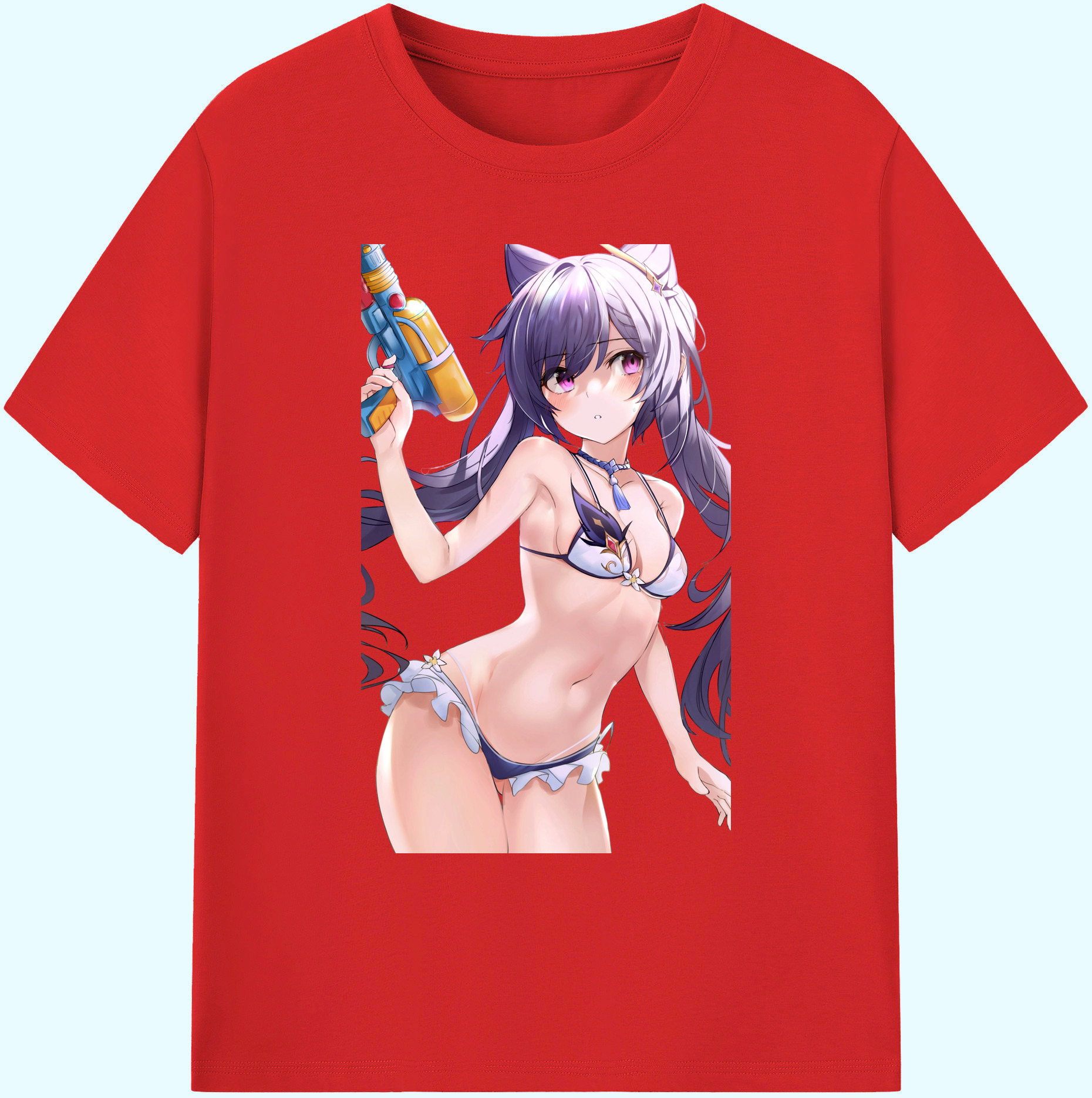 げんし神 刻晴 こくせい genshin Kokusei 綿100％ メンズ半袖Tシャツ｜肌触りやわらか＆通気性