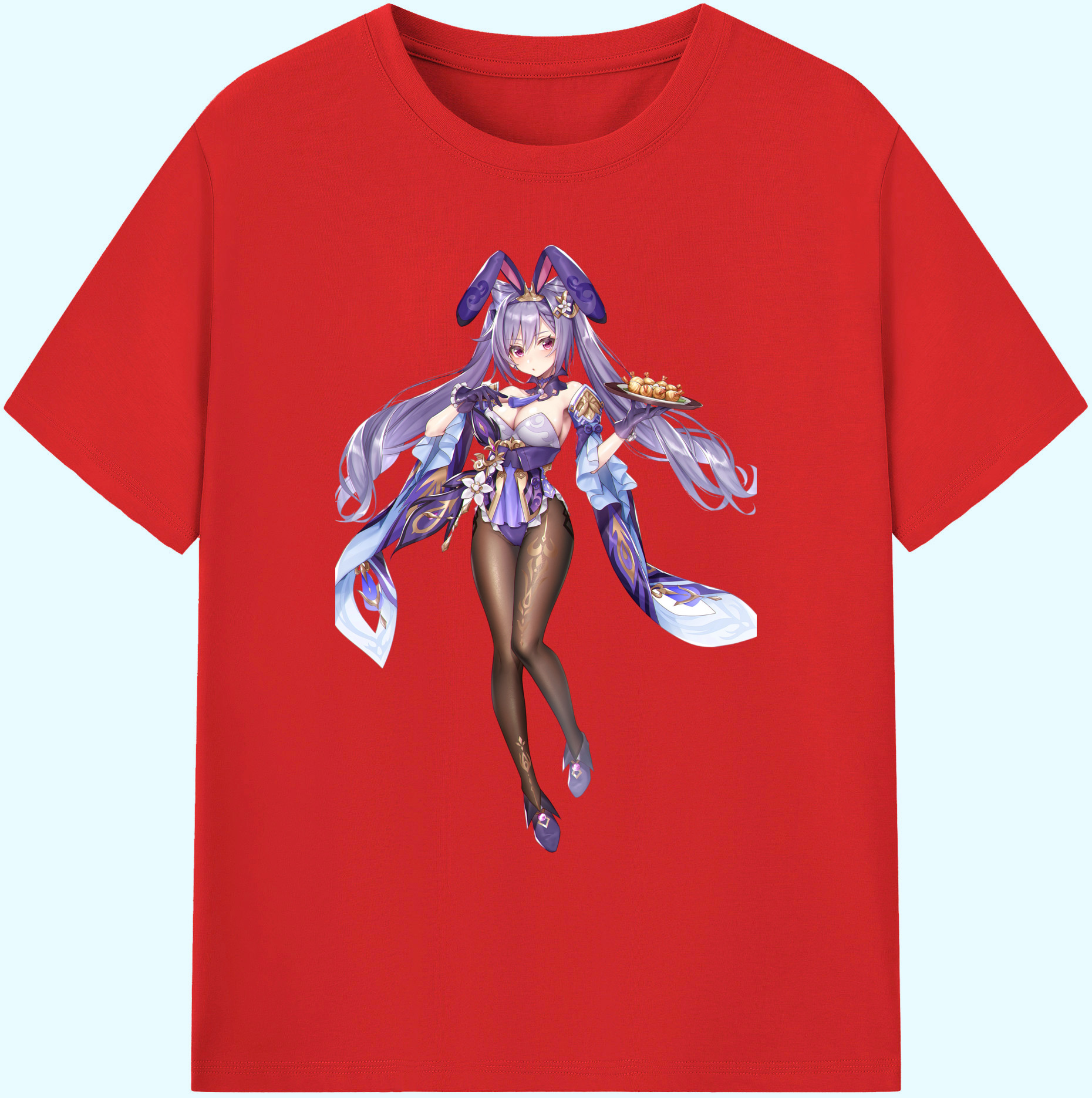 げんし神 刻晴 こくせい genshin Kokusei 綿100％ メンズ半袖Tシャツ｜肌触りやわらか＆通気性