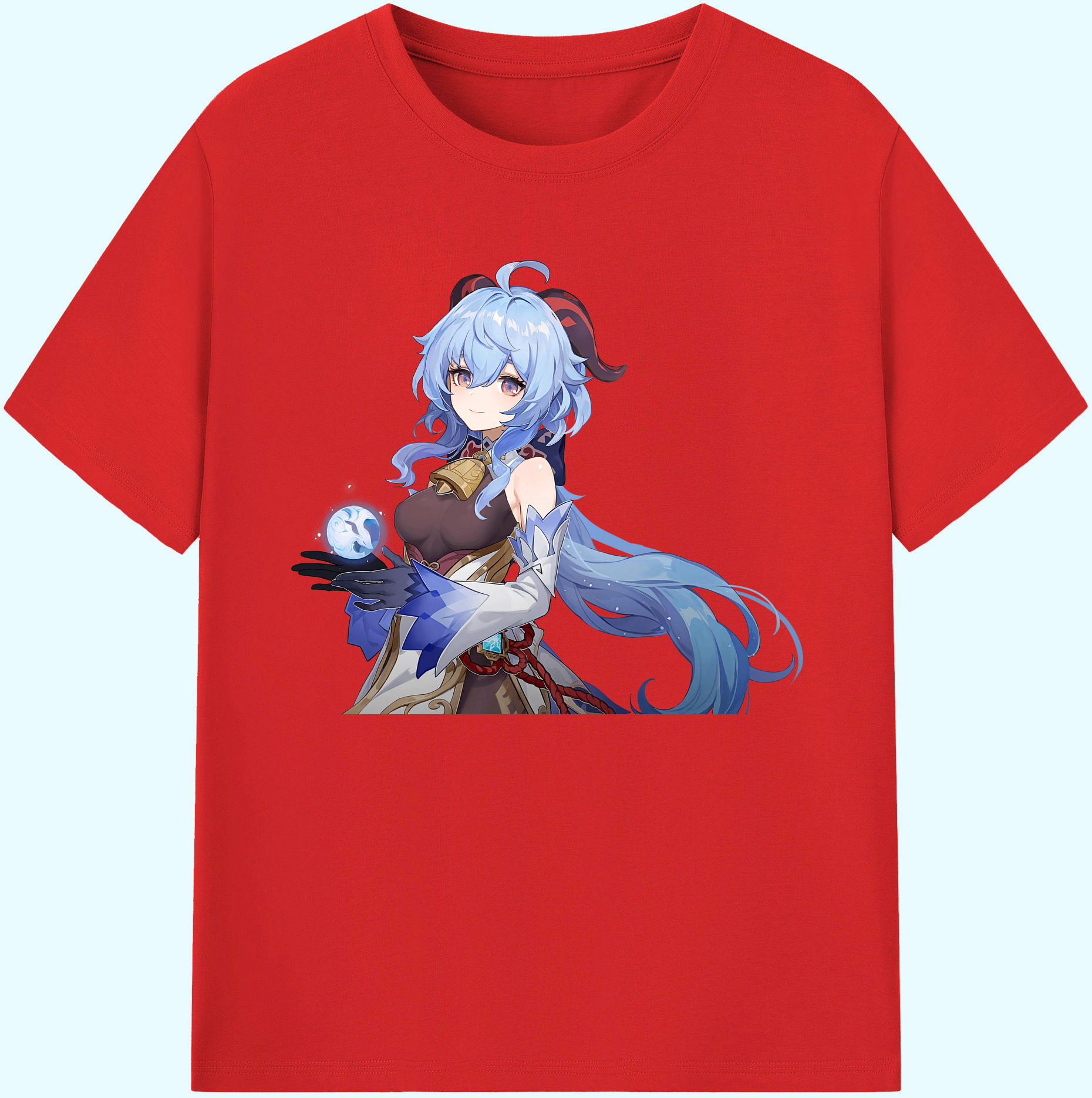 げんし神 甘雨 かんう genshin Ganyu 綿100％ メンズ半袖Tシャツ｜肌触りやわらか＆通気性
