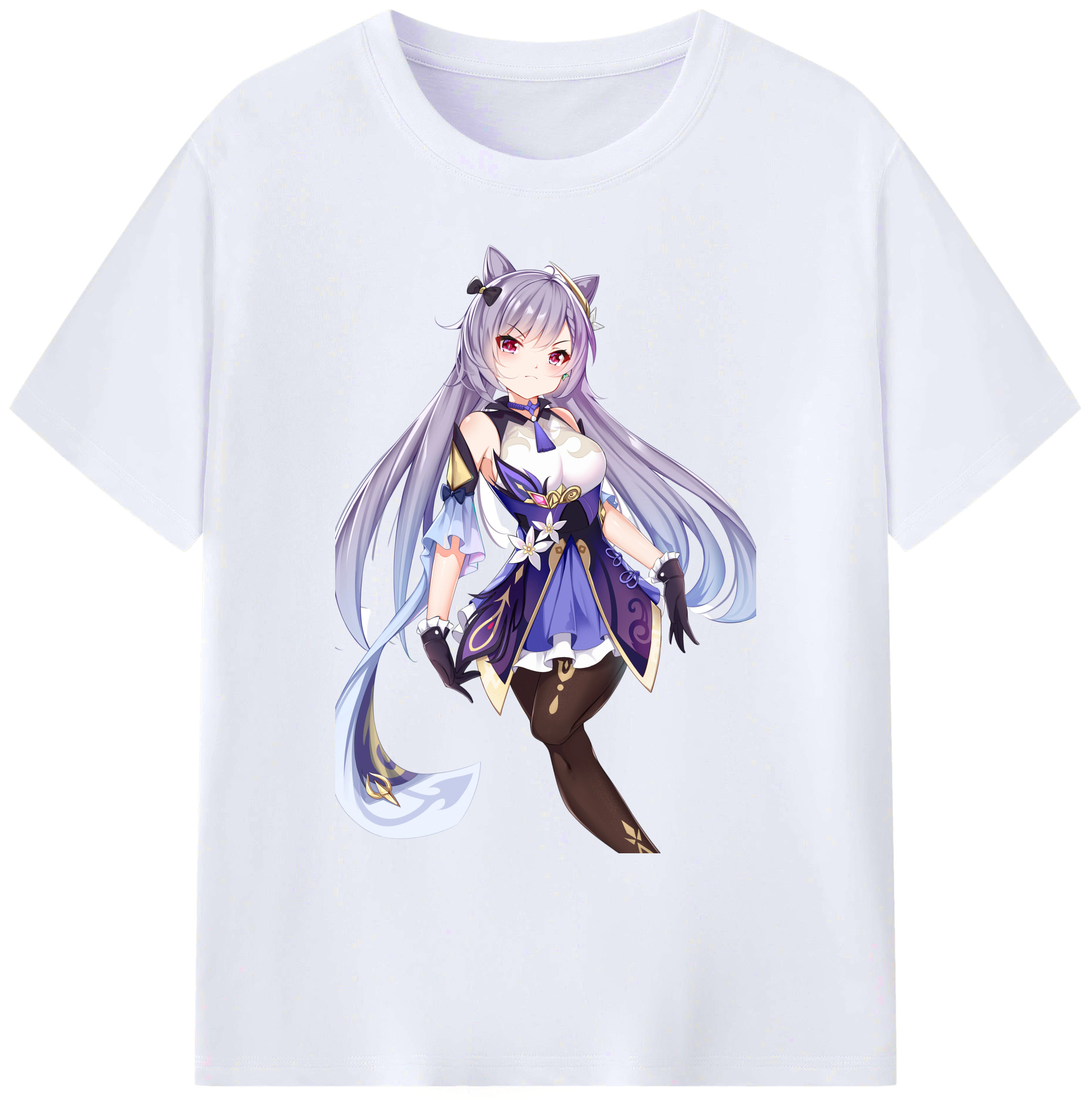 げんし神 刻晴 こくせい genshin Kokusei 綿100％ メンズ半袖Tシャツ｜肌触りやわらか＆通気性