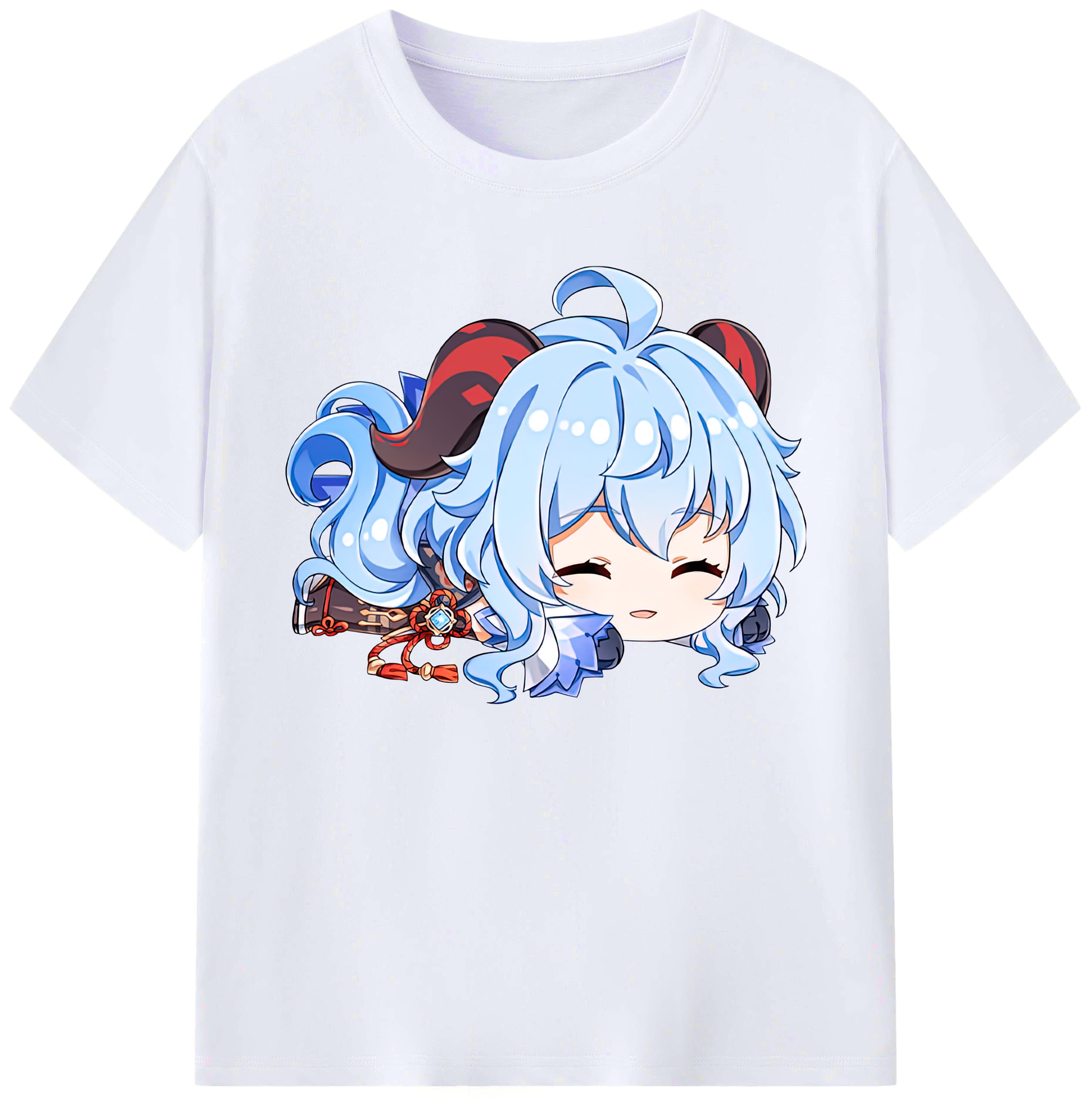 げんし神 甘雨 かんう genshin Ganyu 綿100％ メンズ半袖Tシャツ｜肌触りやわらか＆通気性