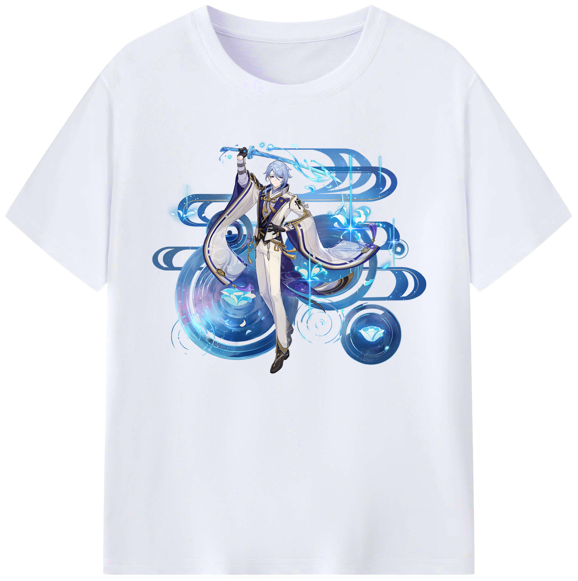 げんし神 神里綾人 かみさとあやと genshin Kamisato Ayato 綿100％ メンズ半袖Tシャツ｜肌触りやわらか＆通気性