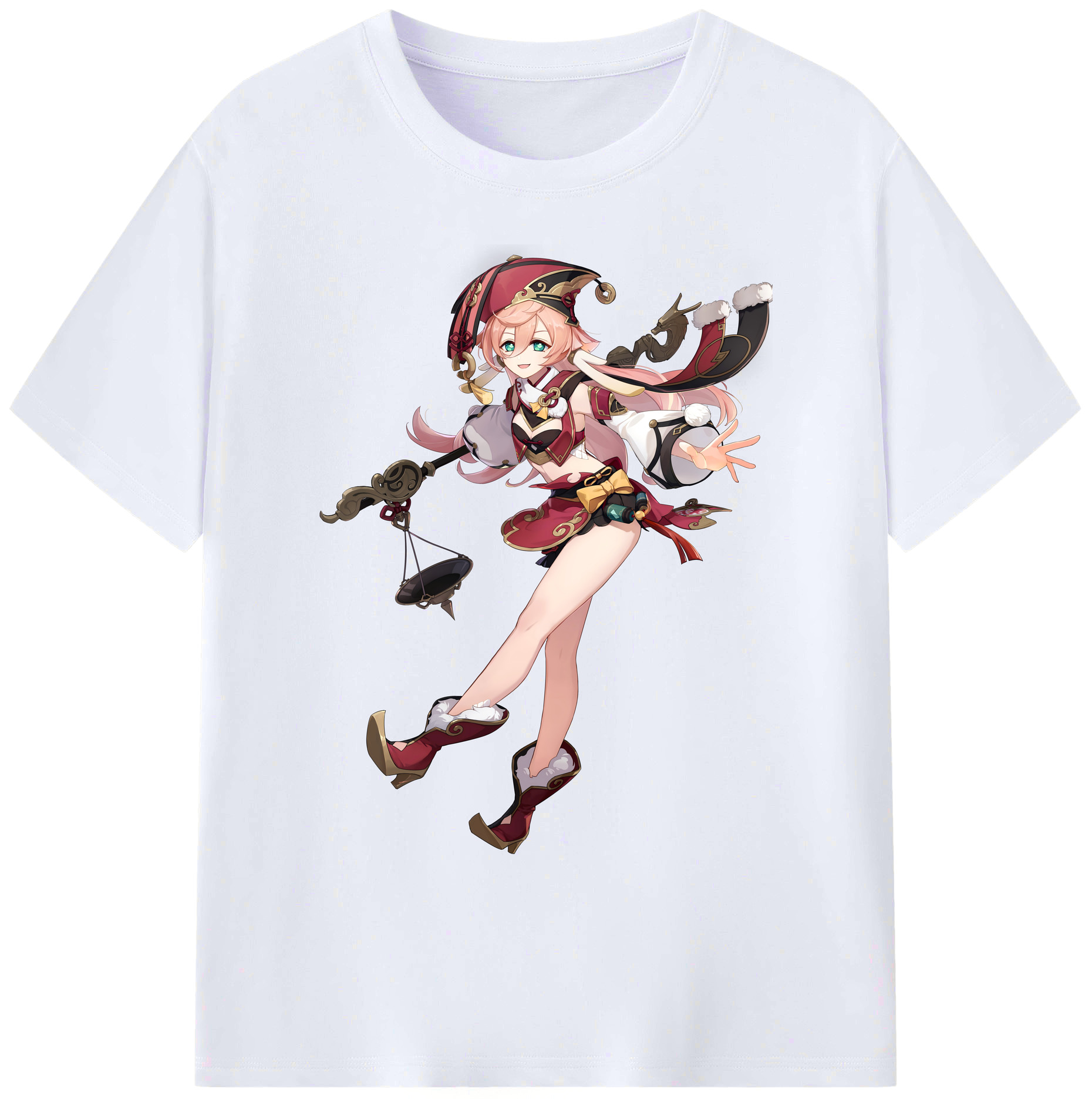 げんし神 ヤンフェイ genshin Yanfei 綿100％ メンズ半袖Tシャツ｜肌触りやわらか＆通気性